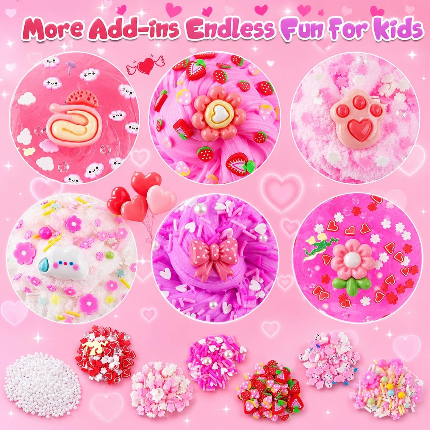 Hot6 Pack Slimes, Pink Slime Kids, Cloud Slime kit for Girls Ages 8-12, Toys for Girls and Boys, for Kids Slime Set Party kit Goodie Bag Stuffers, 4 5 6 7 8 9 10 Year Old Girl Birthday Gift Cute Stuff