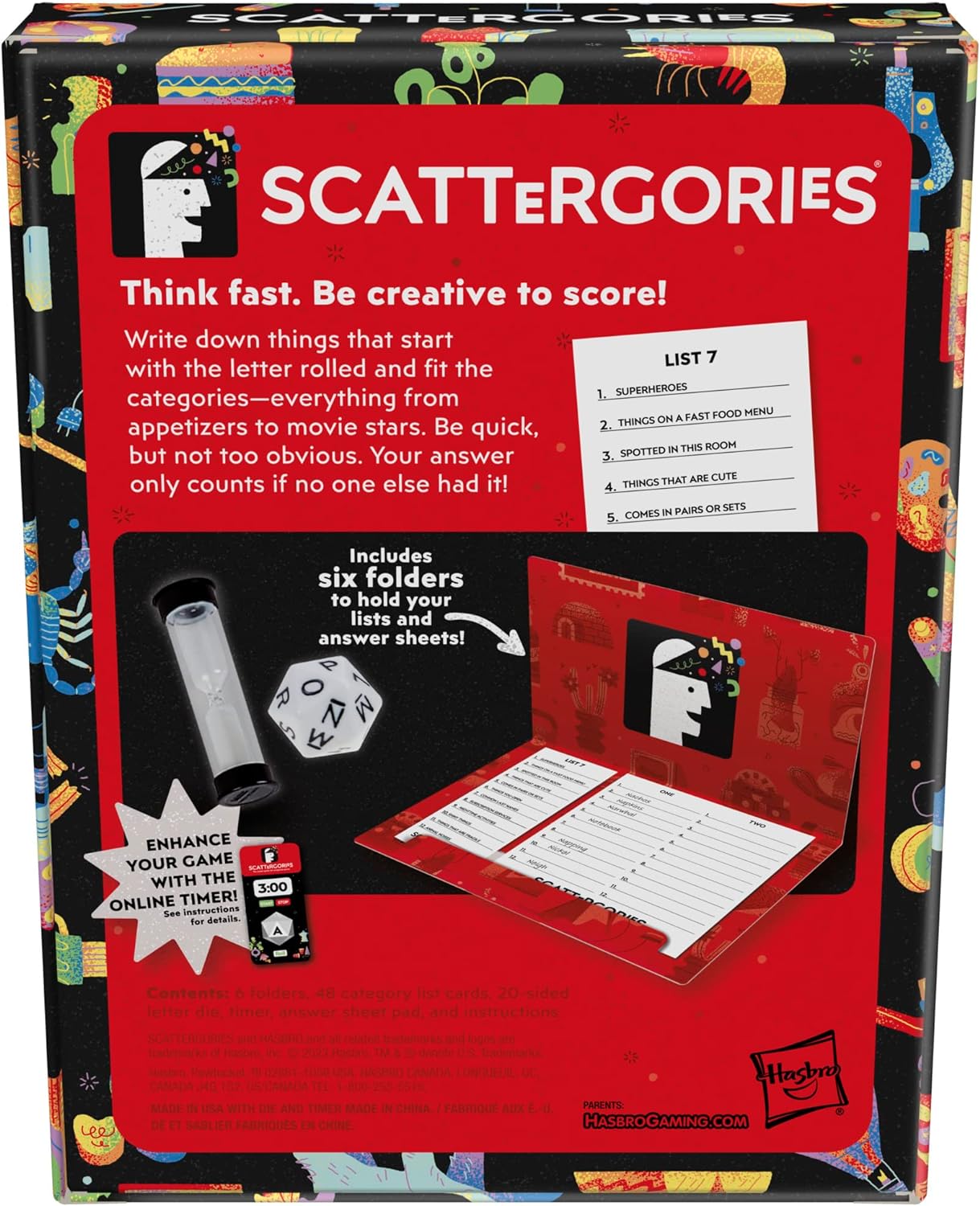 HotHasbro Gaming Scattergories Classic Game, Party Game for Adults and Teens Ages 13 and up, Board Game for 2+ Players