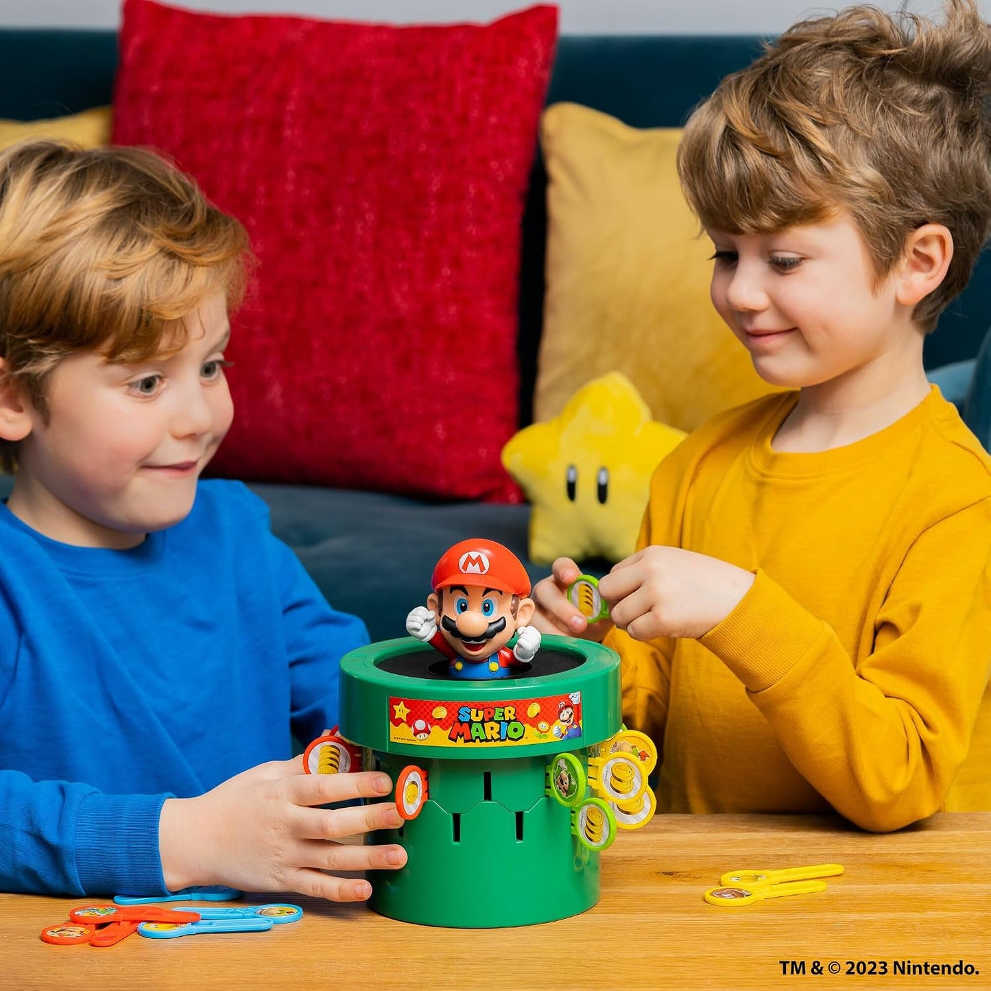 HotTOMY Pop Up Super Mario Game - Activities for Indoor Recess or Family Game Night - Officially Licensed Super Mario Toys for Kids - 2-4 Players - Ages 4 Years and Up