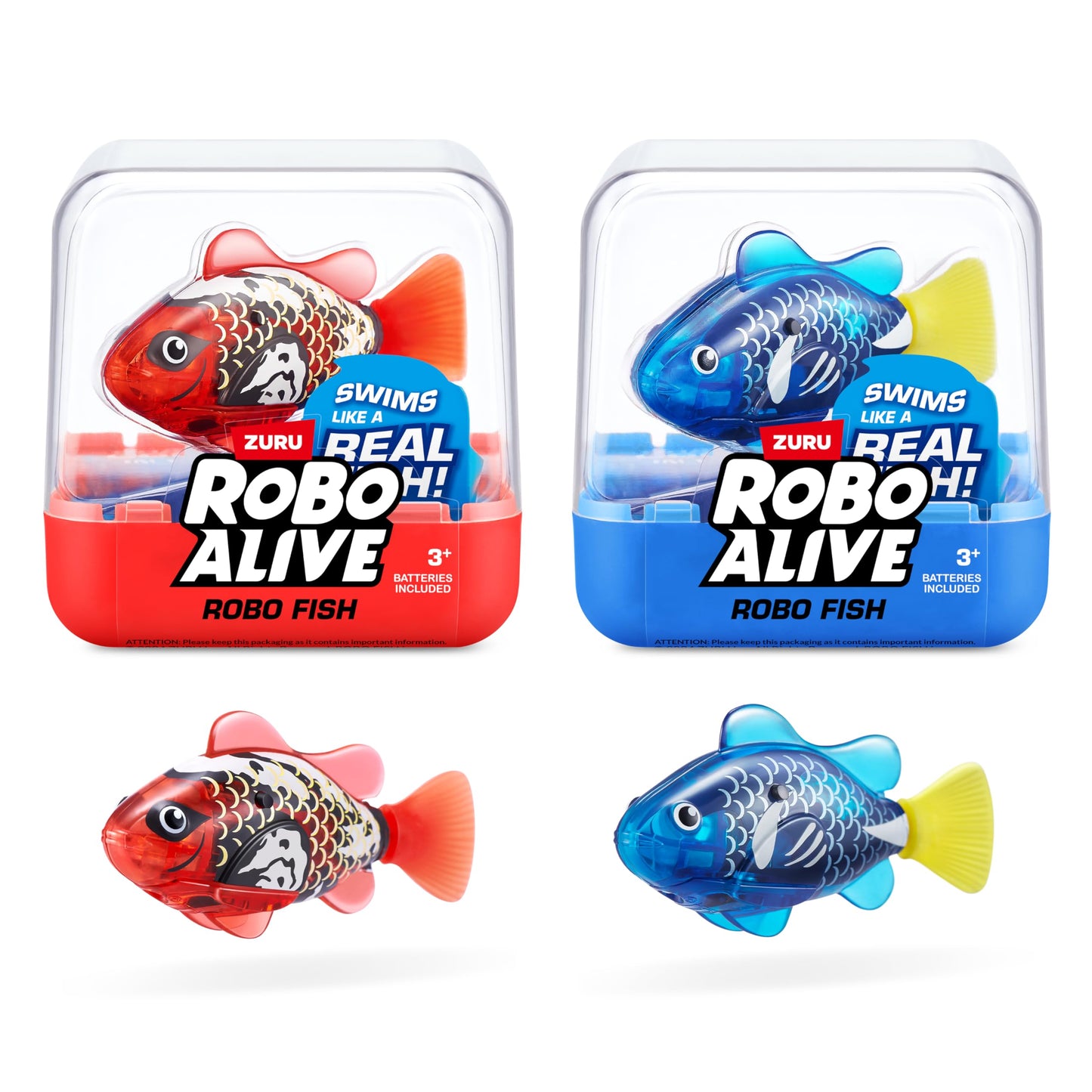 HotRobo Alive Robo Fish Robotic Swimming Fish (Pink + Golden) by ZURU Water Activated, Changes Color, Comes with Batteries, Amazon Exclusive (2 Pack) Series 3