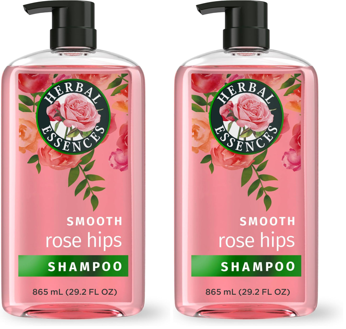 HotHerbal Essences Shampoo, Rose Hips + Passionfruit - Smooth Collection, Shiny Hair with Vitamin E & Jojoba, Safe for Color Treated Hair, Floral Scent, Cruelty-Free, Dermatologist-Tested, 29.2 Fl Oz