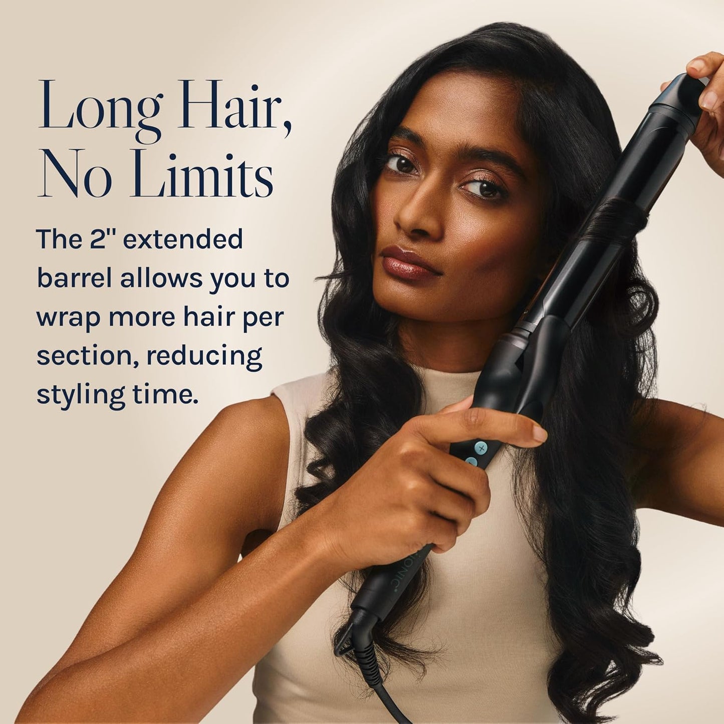 HotBio Ionic Long Barrel Curling Iron with Moisture Heat Technology & NanoIonic MX Versatile Curling Wand - Multiple Barrel Sizes for Tight, Classic, Loose & Soft Curls