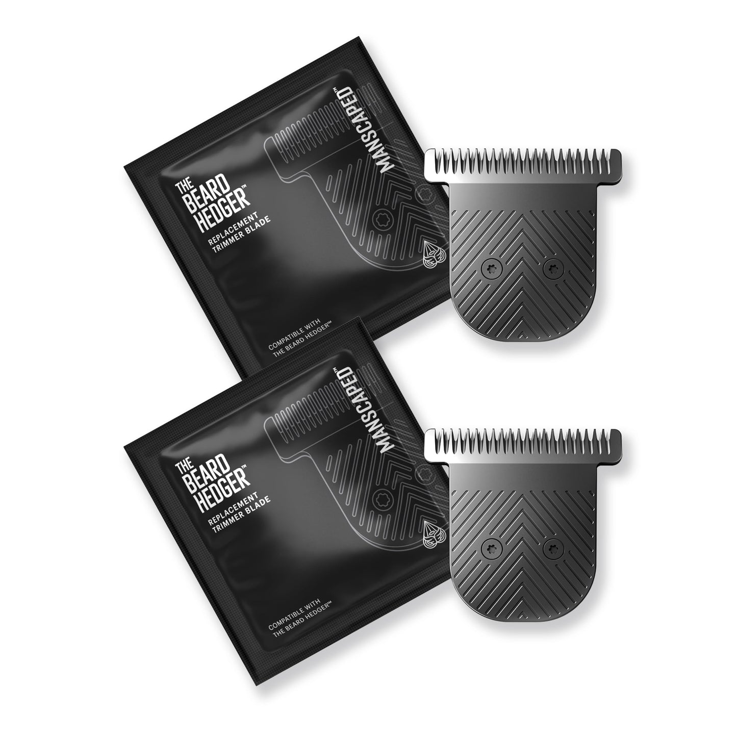 HotMANSCAPED® The Beard Hedger® Men's Premium Beard Trimmer, 20 Length Adjustable Blade Wheel, Stainless Steel T-Blade for Precision Facial Hair Trimming, Cordless Waterproof Wet/Dry Clipper