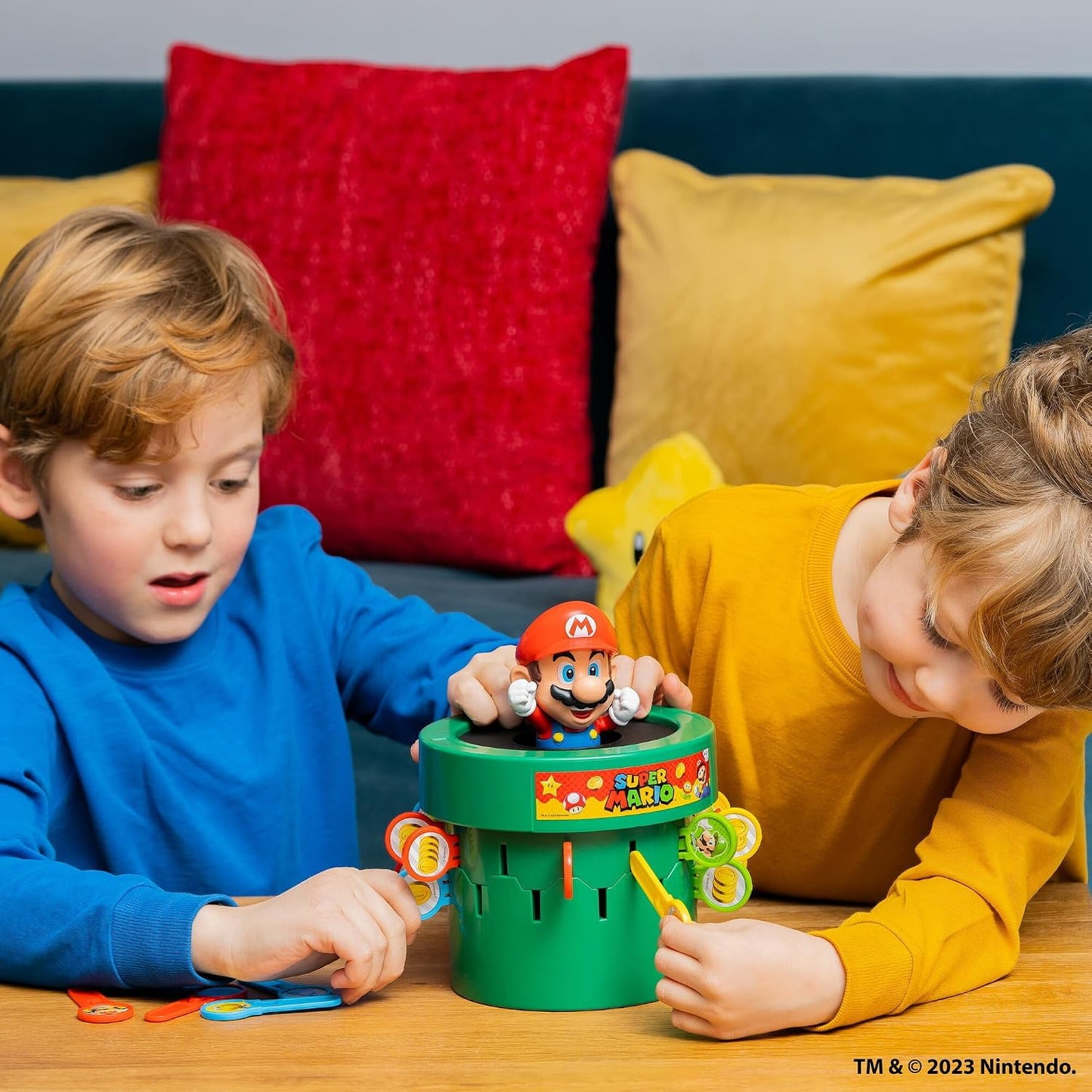 HotTOMY Pop Up Super Mario Game - Activities for Indoor Recess or Family Game Night - Officially Licensed Super Mario Toys for Kids - 2-4 Players - Ages 4 Years and Up