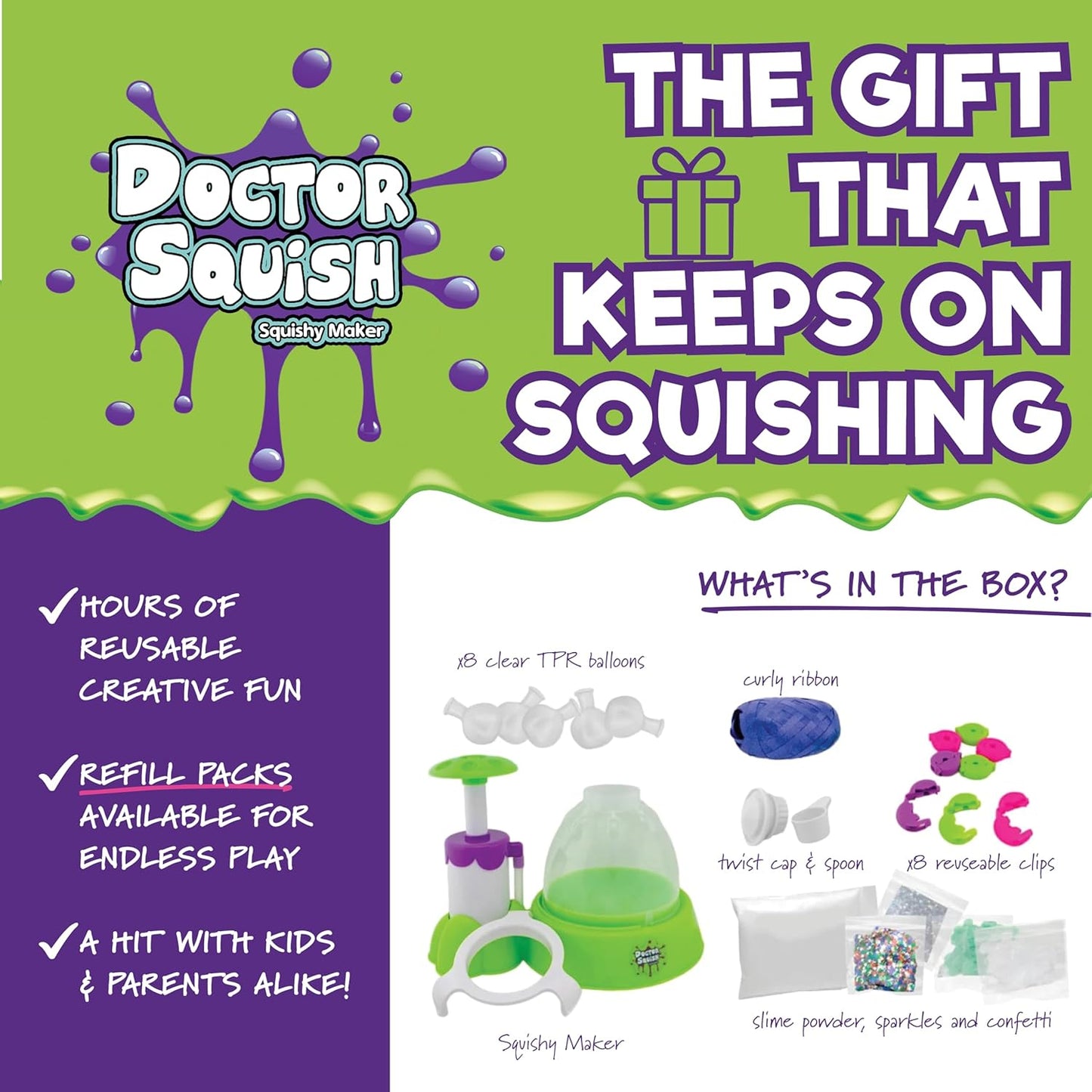 Hot Doctor Squish Squishy Maker Station | DIY Make Your Squishies Kit | All Inclusive with Sparkles & Slime Powder | Ages 8 & Up