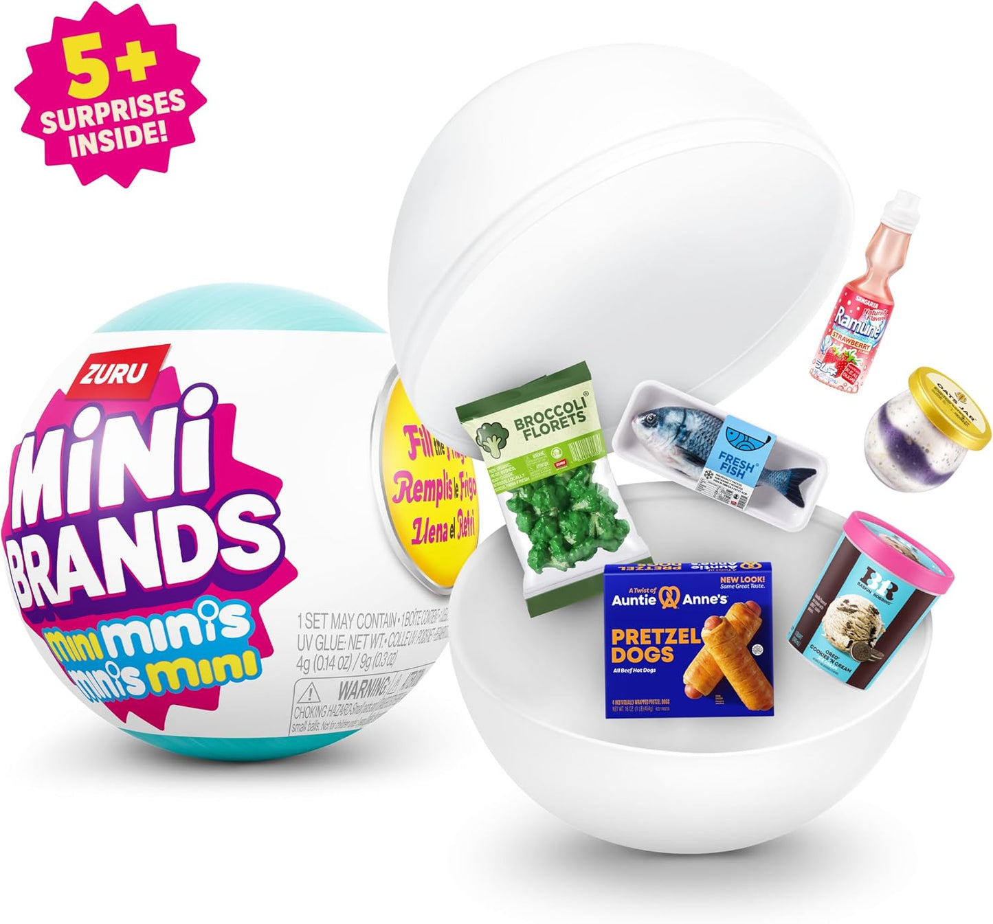 HotMini Brands Fill The Fridge Mini Minis Series 1 by ZURU, Collectible Miniature Toy, (2 Capsules)