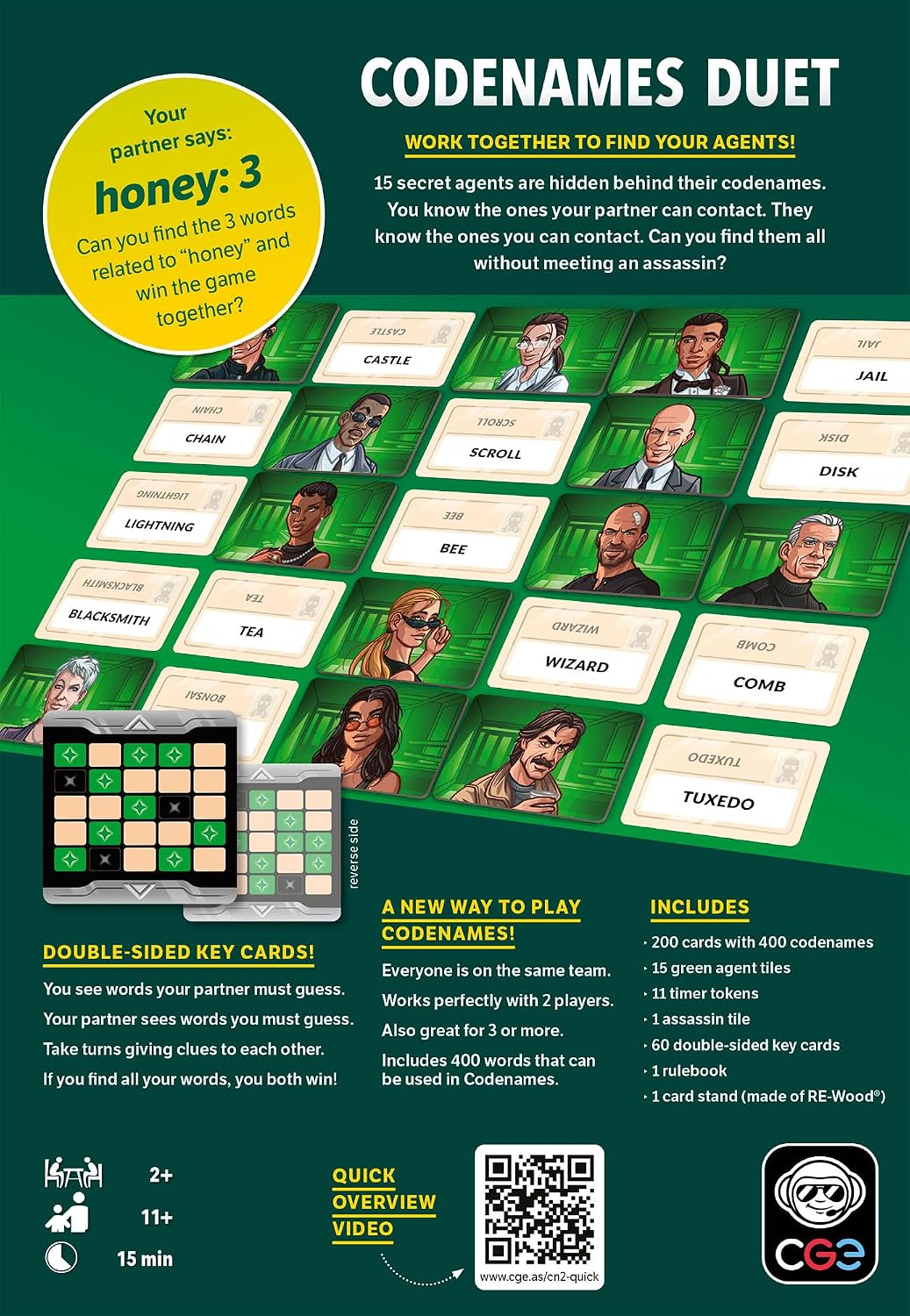 Hot CGE Codenames: Duet Board Game (2nd Edition) | The Top Secret Cooperative Word Association Game for Two Players & Couples Game Nights