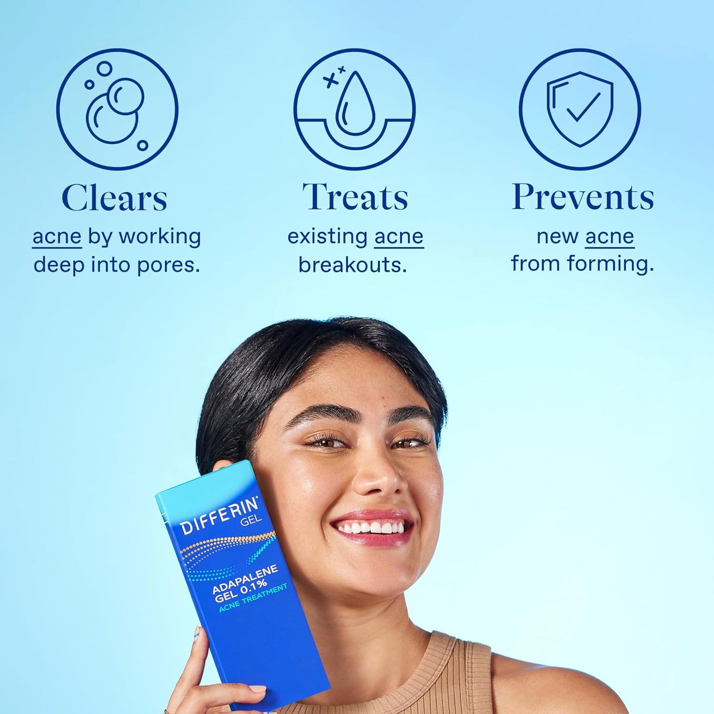 HotDifferin Acne Treatment Gel, 60 Day Supply, Retinoid Treatment for Face with 0.1% Adapalene, Gentle Skin Care for Acne Prone Sensitive Skin, 15g Tube (Pack of 2) (Packaging May Vary) | Pack Of 2, 60-Day Supply, OTC Retinoid, Clears Breakouts, Gentle On