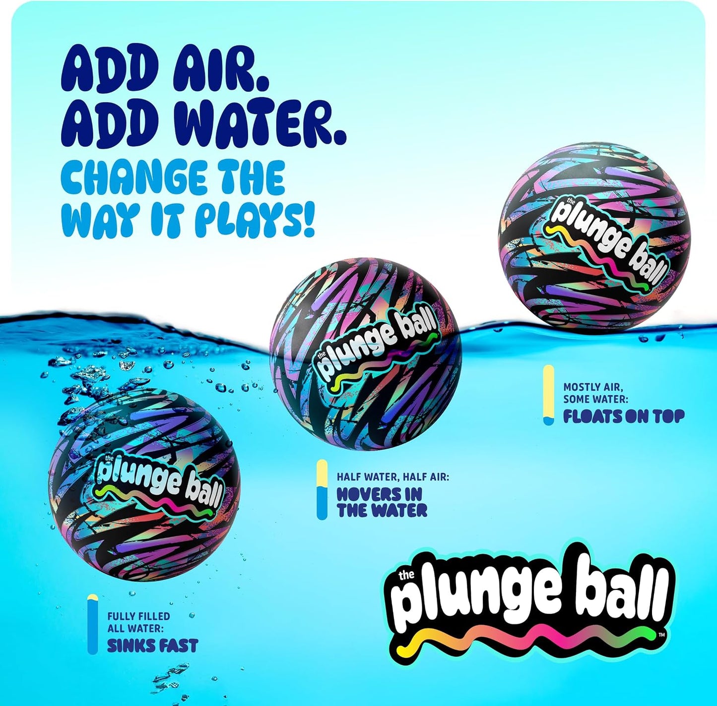 Hot HydroSport Plunge Ball - Pool Toys - Swimming Pool Games for Kids, Adults and Family - Water Balls - Water Toys for Kids Ages 8-12 - Teens, Boys Fun Stuff - Swim Balls Sports Accessories (9 Inch)