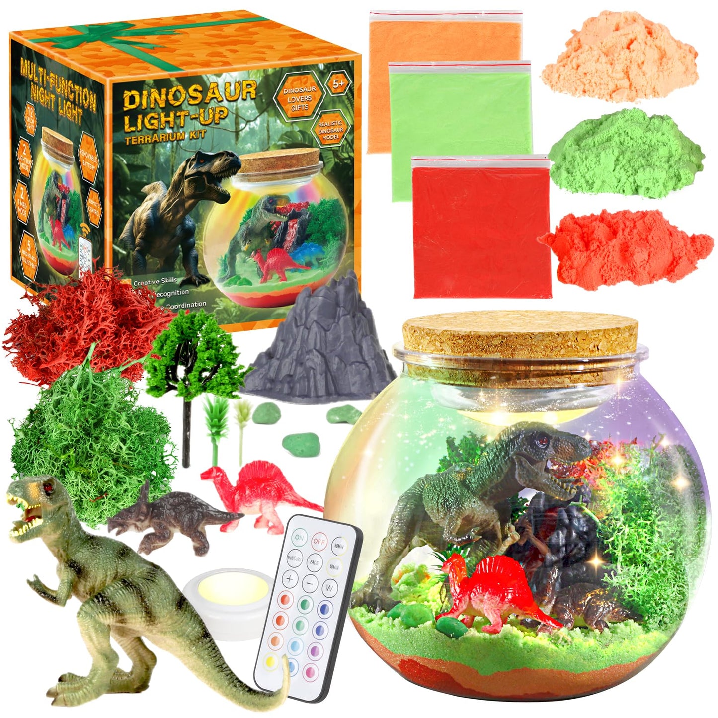 Hot 7july Mermaid Terrarium Craft Kit for Kids - LED Night Light Up & Remote Mermaid Birthday Gifts Toys for Girls Age 5 6 7 8 9 10 11 12 Year Old