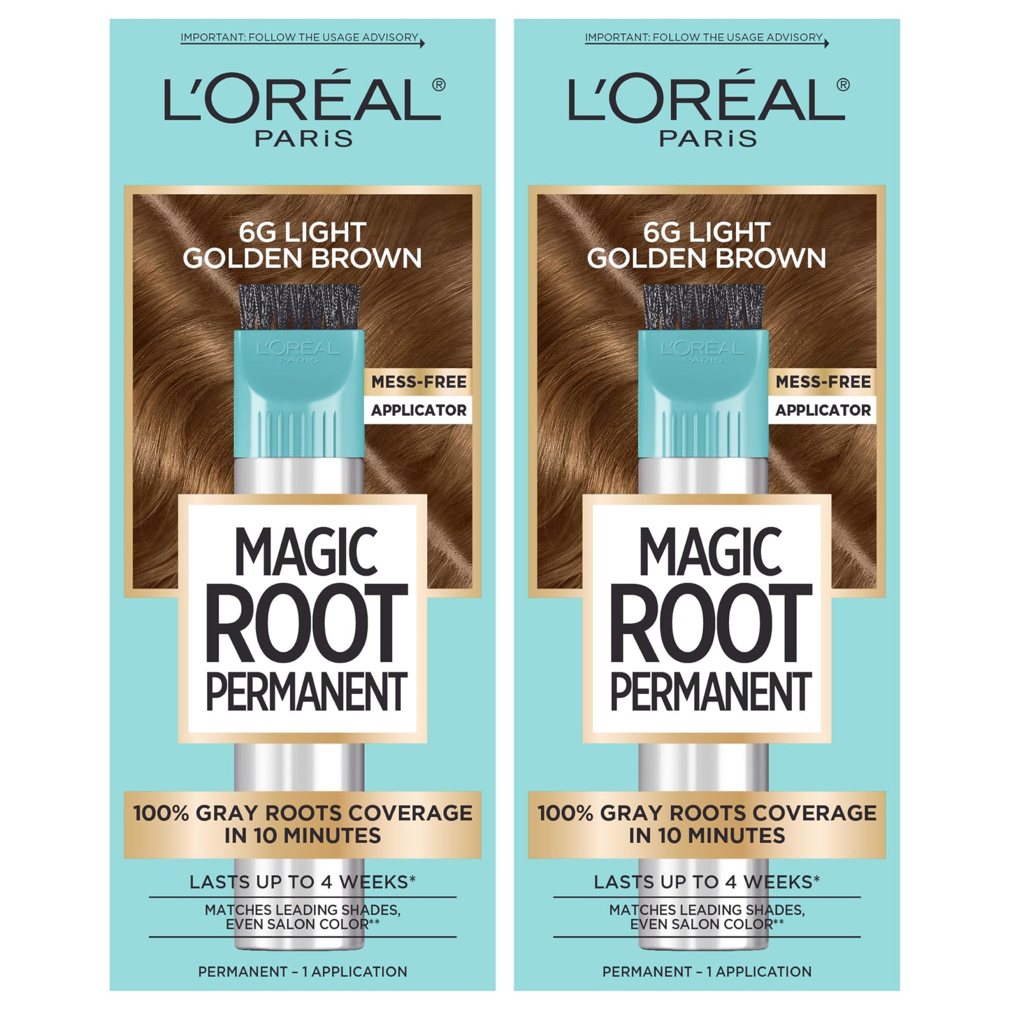 HotL'Oreal Paris Magic Root Permanent Hair Color Kit, 100% Gray Hair Coverage In Just 10 Minutes, Precision Brush Applicator for Seamless Application, 4 Dark Brown (2 Count)