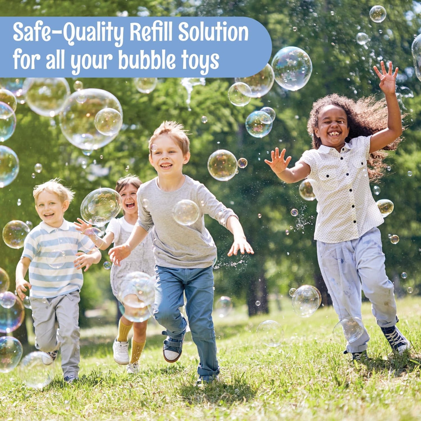 Hot64 oz Iridescent Bubble Solution Refill | Non-Toxic Pre-Mix Bubble Refill Solution No Mixing or Measuring Required | Bubbles for Kids | Bubbles Bulk | Bubble Machine Solution | Giant Bubble Solution