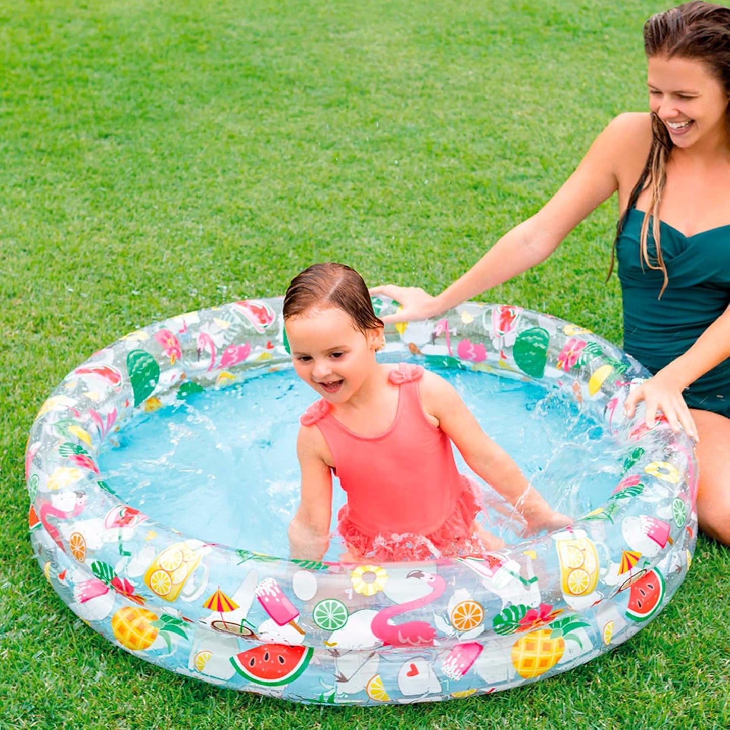 Hot Intex Inflatable Stars Kiddie 2 Ring Circles Swimming Pool (48" X 10") [Assorted Styles]