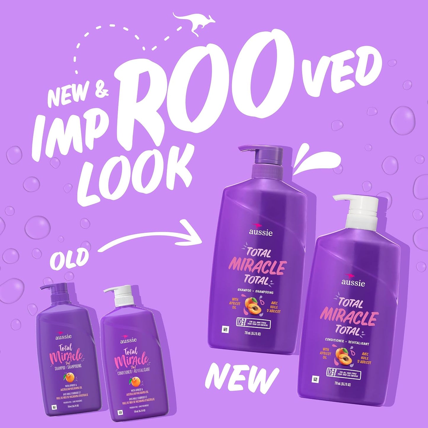 HotAussie Total Miracle Hair Care Bundle: Shampoo, Conditioner, and 3 Minute Deep Treatment with Apricot & Macadamia Oil, Paraben-Free for Damaged Hair, 26.2 & 8 Fl Oz