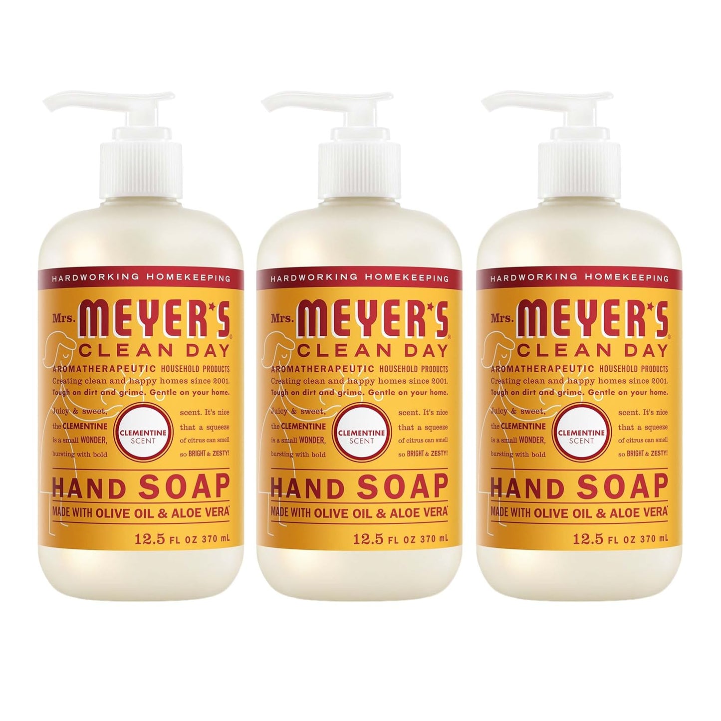 HotMRS. MEYER'S CLEAN DAY Hand Soap, Clementine Scent, 12.5 Fl Oz Bottle - 3 Pack