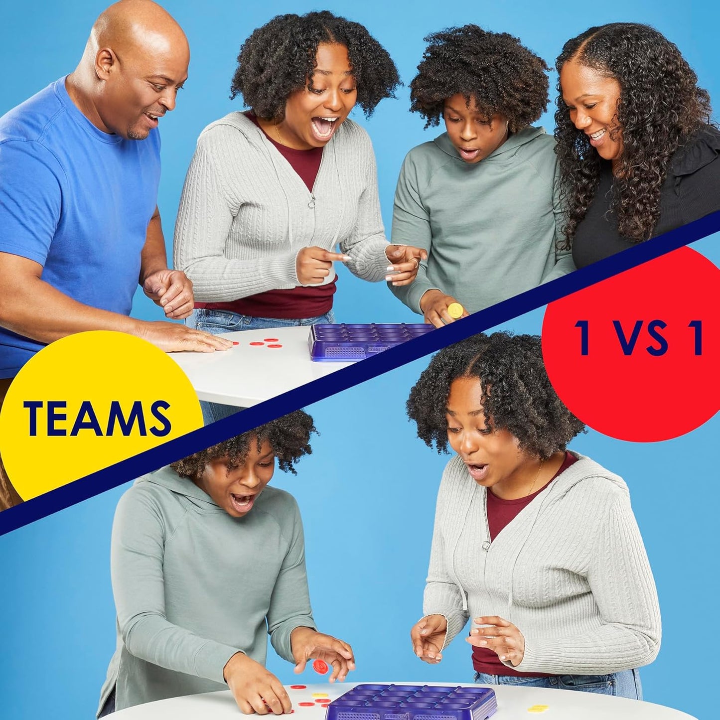 Hot Connect 4 Frenzy Game | Bounce Discs 4 The Win | Family Party Games for Kids, Teens, and Adults | Ages 8+ | 2 to 6 Players | 10 Mins. | Portable Games
