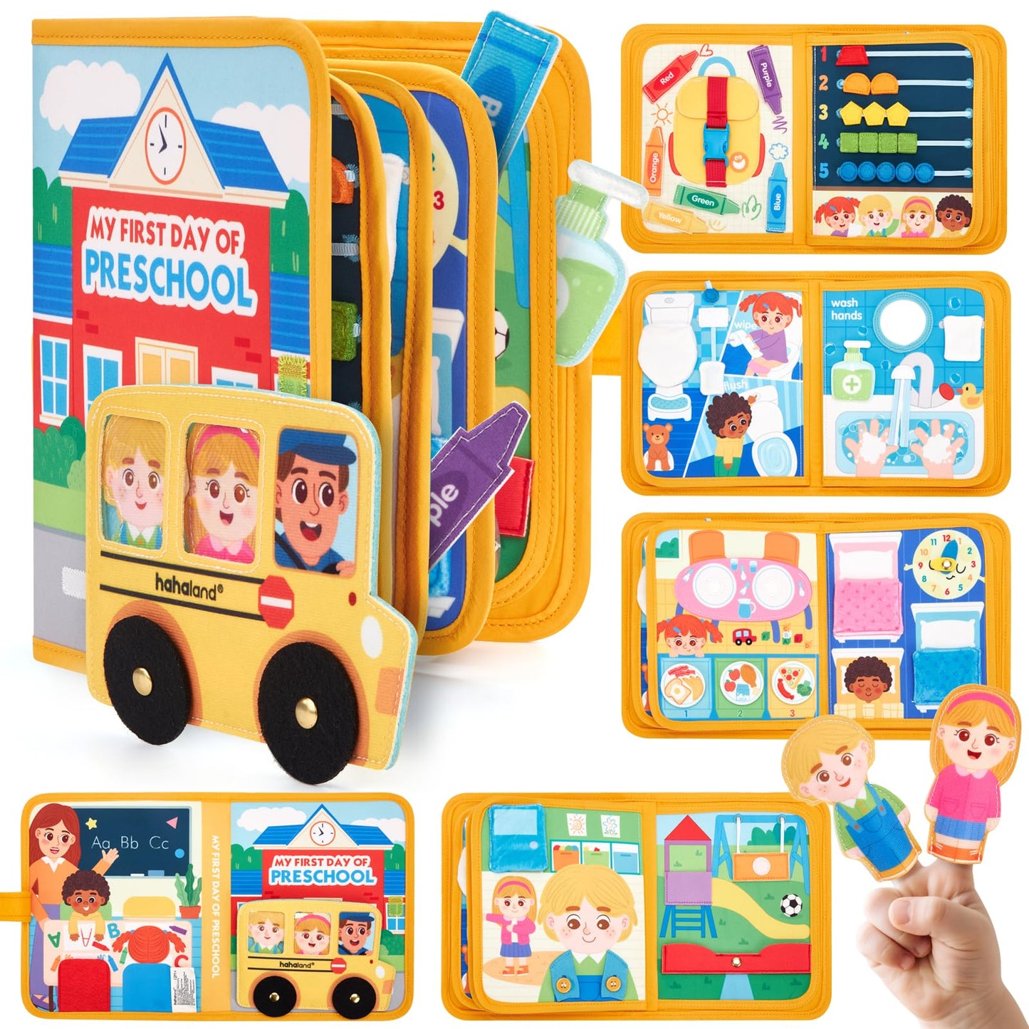 Hothahaland Busy Book for Toddlers 1-3 - Montessori Toys Busy Board for 1 Year Old Boy Gifts Girl Toys Educational Learning Quiet Activity Books Toddler Travel Toys for One Year Old Birthday Gift