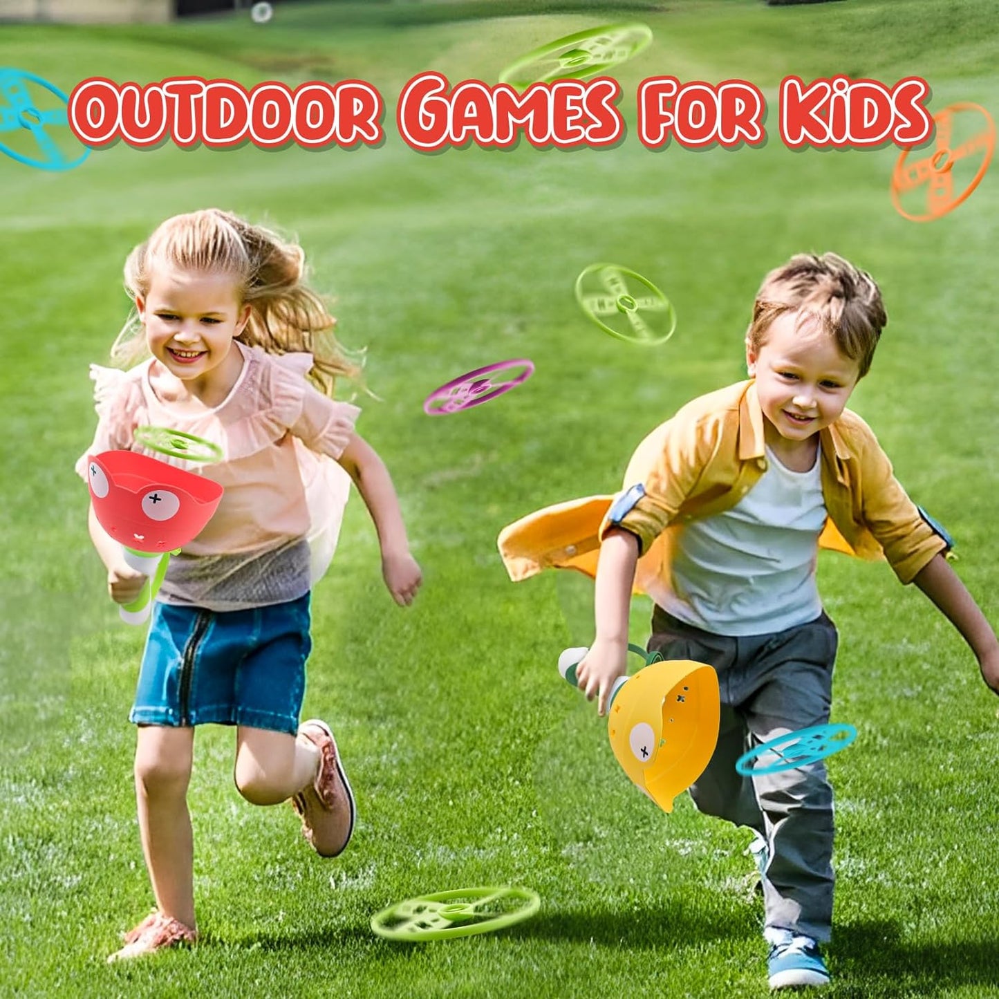 Hot pamexin Outside Toys for Kids Ages 4-8 - Manual Capture Catching Game - Toddler Chasing Toy for Boys & Girls, Ages 3-7 - Outdoor Fun Family Games