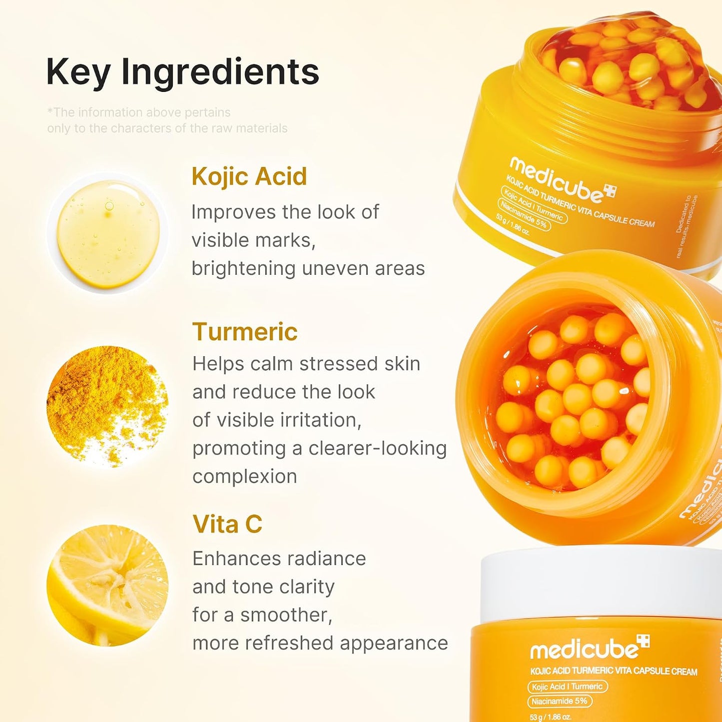 Hotmedicube Capsule Cream with Kojic Acid & Turmeric for Uneven Skin Tone | Tone Renewal & Radiance Care for troubled skin | Turmeric, Kojic, Vitamin C | Korean Skincare, 1.86 oz