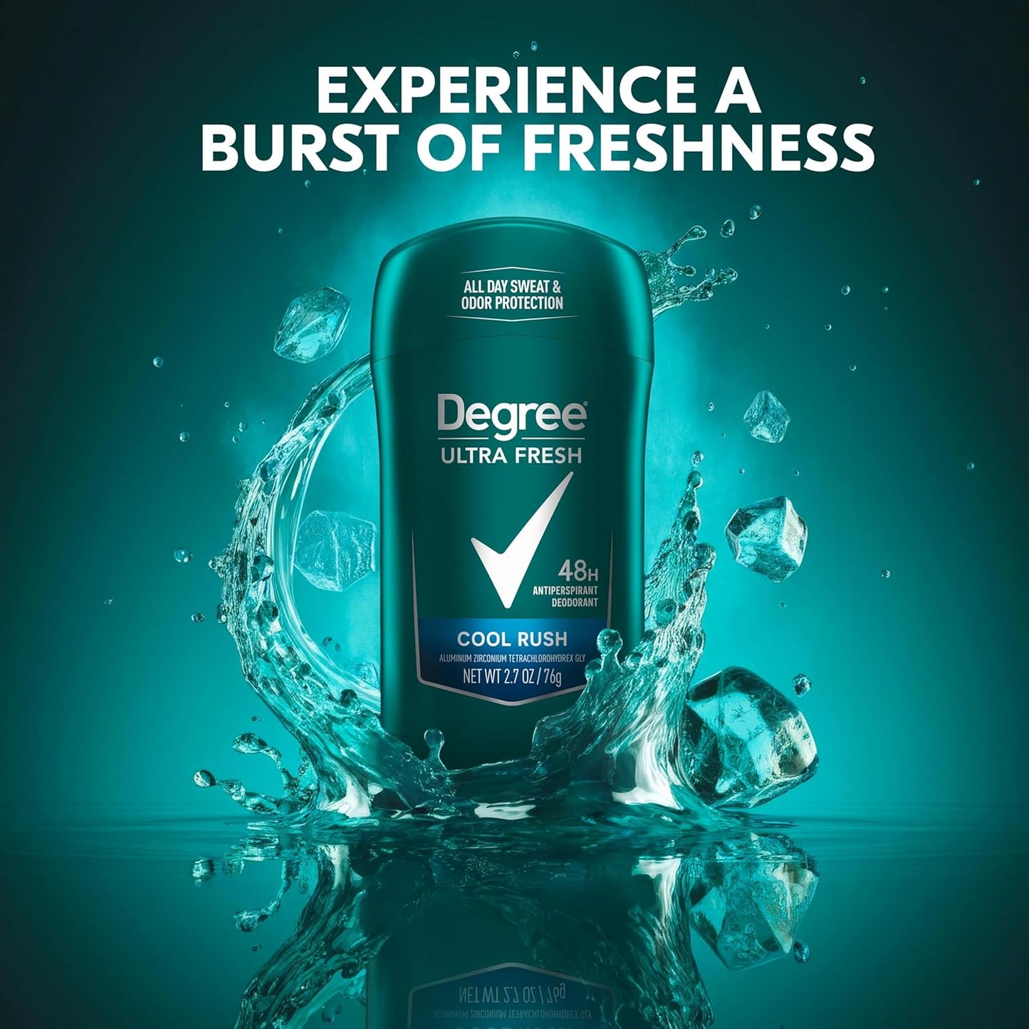 HotDegree Men Ultra Fresh Antiperspirant Deodorant Stick for Men 4 Pack Cool Rush 2.7 oz