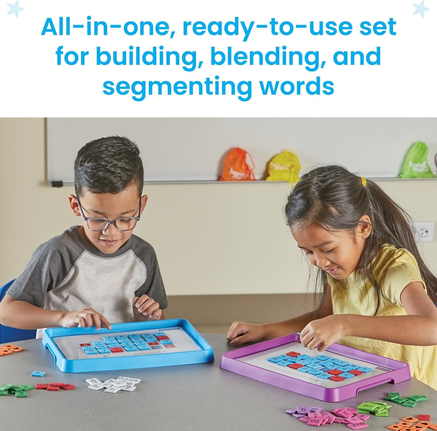 Hot hand2mind Advancing Phonics Word Work Small Group Set, Magnetic Letter Tiles, Magnetic Letter Trays, Kindergarten Phonics Manipulatives, Phonemic Awareness, Science of Reading Classroom Materials