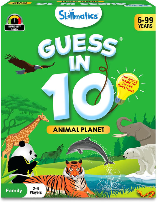 Hot Skillmatics Guess in 10 – Animal Planet, Card Game for Kids & Families | Perfect for Boys, Girls, Kids, Teens, Adults Who Love Animals, Trivia & Travel Games, Screen-Free Fun, Gifts for Ages 6 & Up