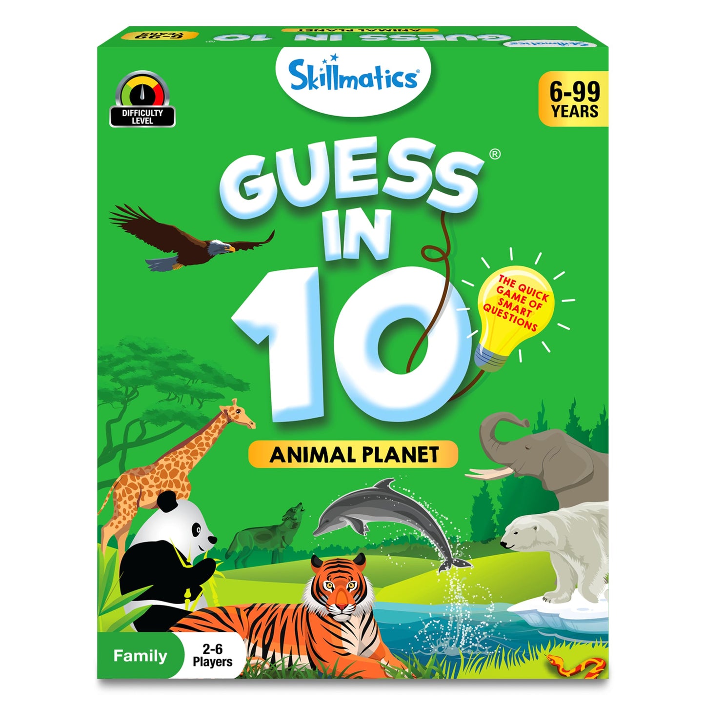 Hot Skillmatics Guess in 10 – National Geographic Animals, Card Game for Kids | Educational Game for Families, Animal Trivia & Travel Game, Screen-Free Fun, Gifts for Kids Ages 6, 7, 8, 9 and Up