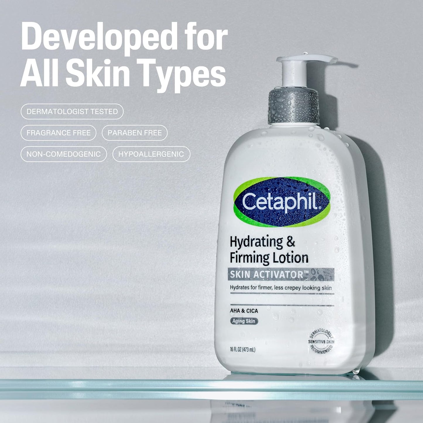 HotCetaphil Skin Activator Firming Body Lotion, AHA & CICA, 16 Fl Oz | Anti-Aging Moisturizer For Dry, Sagging Skin, Mandelic Acid AHA + Centella Asiatica CICA, Firms And Hydrates Mature Skin