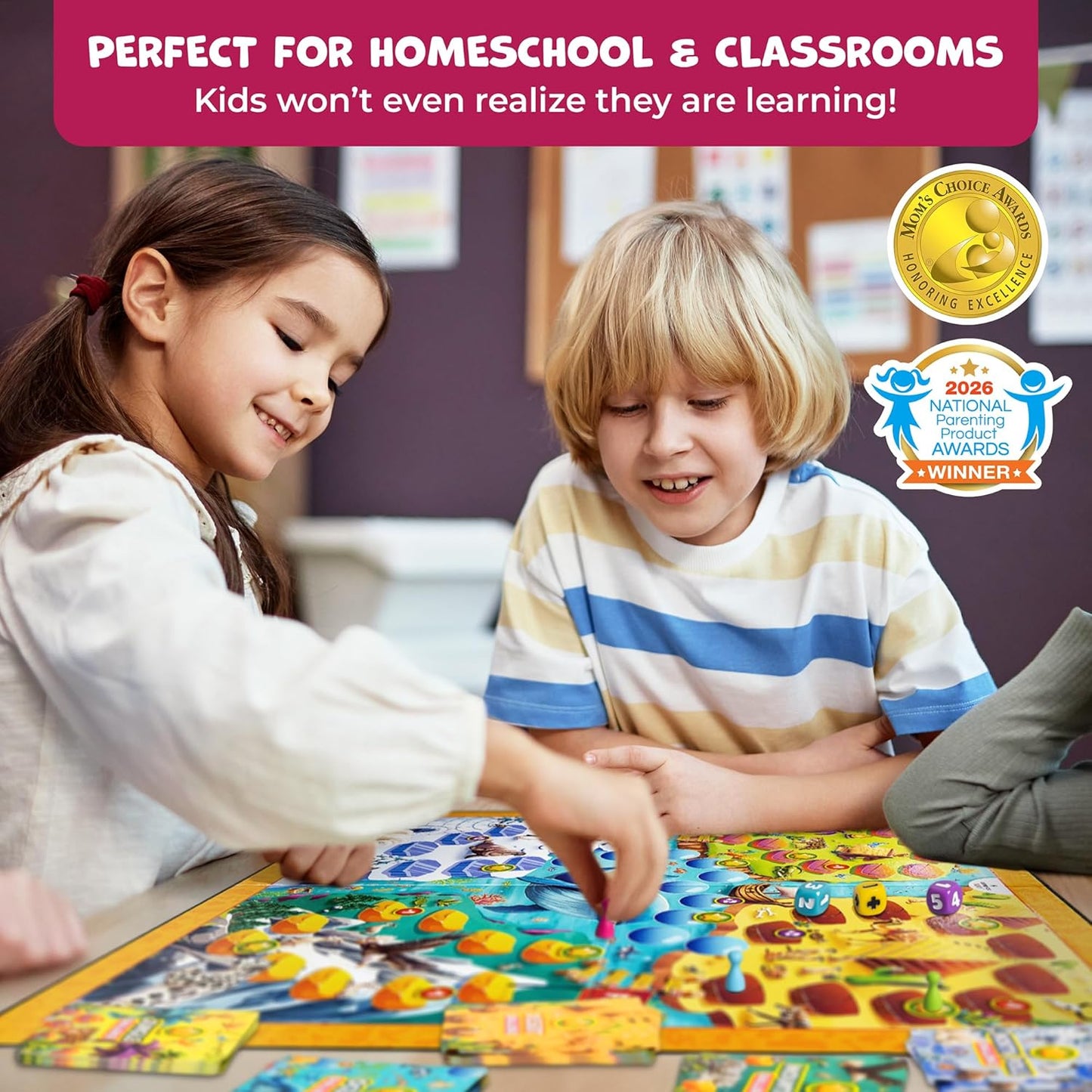 HotNumber Hunter Math Board Game for Kids 5-7, 1st Grade & Kindergarten Math Game