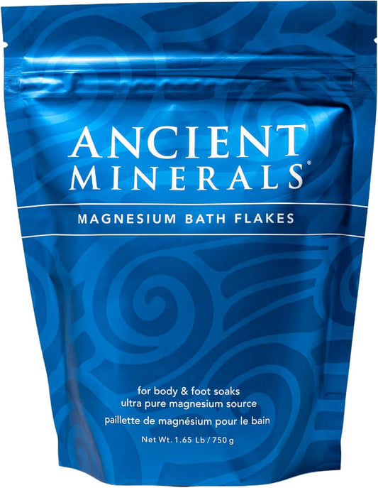 HotAncient Minerals Magnesium Bath Flakes of Pure Genuine Zechstein Chloride - Resealable Magnesium Supplement Bag that Will Outperform Leading Epsom Salts 1.65 lbs