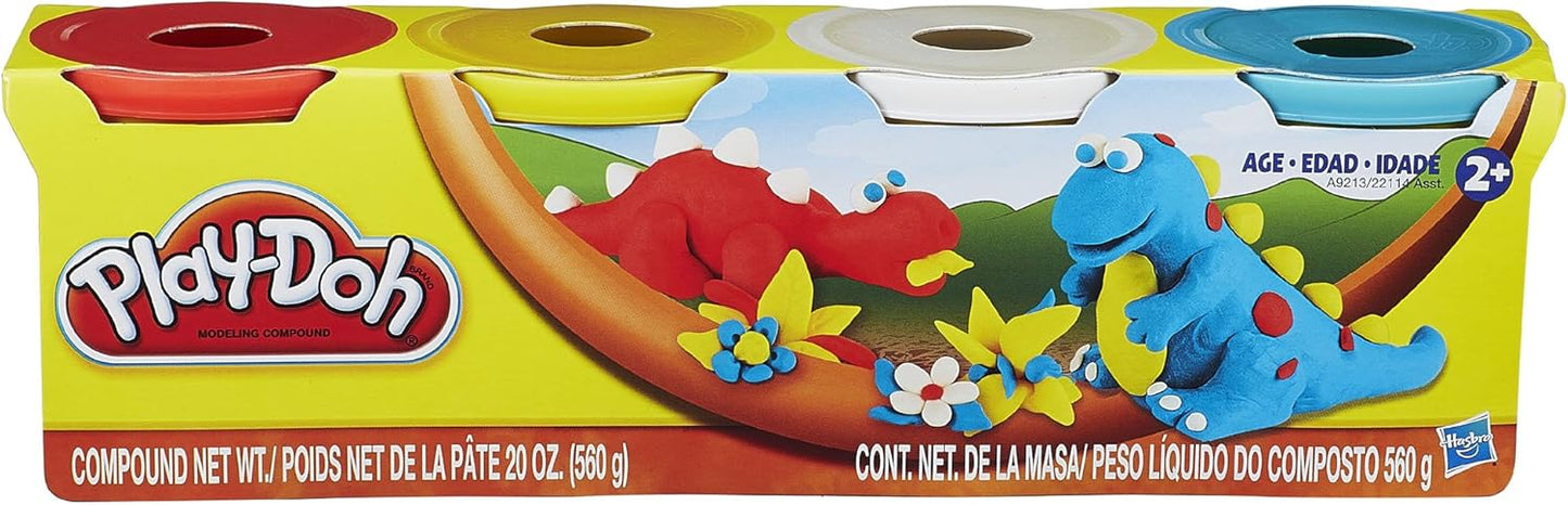 Hot Hasbro Play-Doh For Modeling 4-Pack of Colors 16 Ounce Total - Red, Yellow, White and Blue