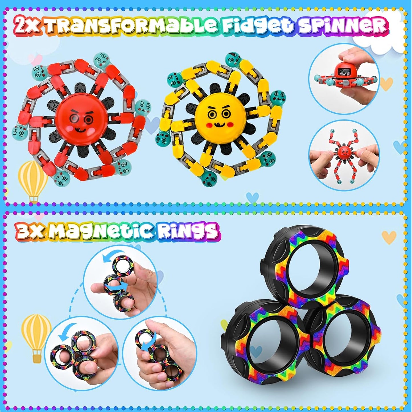 Hot15Pack Fidget Toys Bulk for Adult Kids Age 5-7, 8-12, Sensory Autism Travel Must Have ADHD Autistic Figette Classroom Treasure Prize Box School Must Have Stress Anxiety Easter Basket Stuffers Gifts