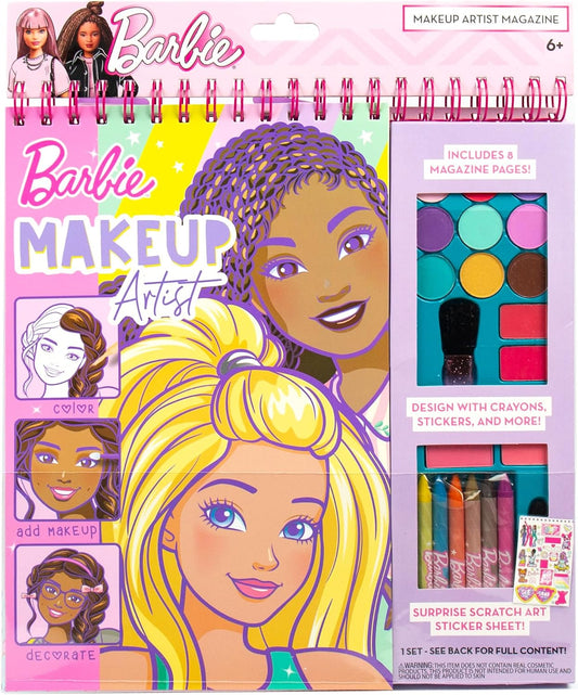 HotHorizon Group USA Barbie Magazine - Create Hair & Makeup Looks with 130+ Stencils, 180+ Stickers, Crayons & Pretend Makeup