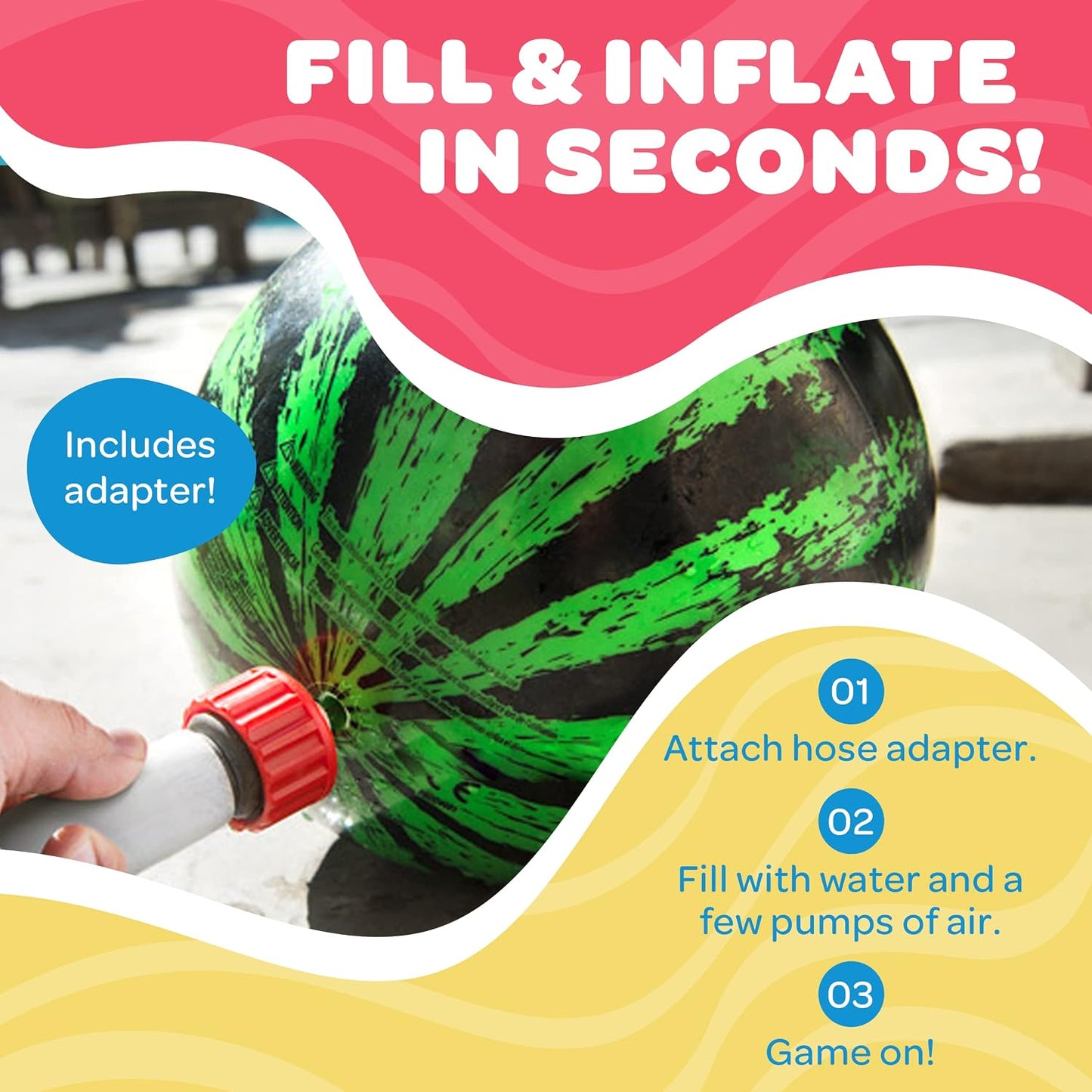 HotWatermelon Ball – Cool Underwater Pool Toy for Teen Boys, Girls, Men & Women. Great Gifts for Swimming, Diving & Backyard Games. Best for Birthday Presents, Spring Vacation & Summer Family Fun.