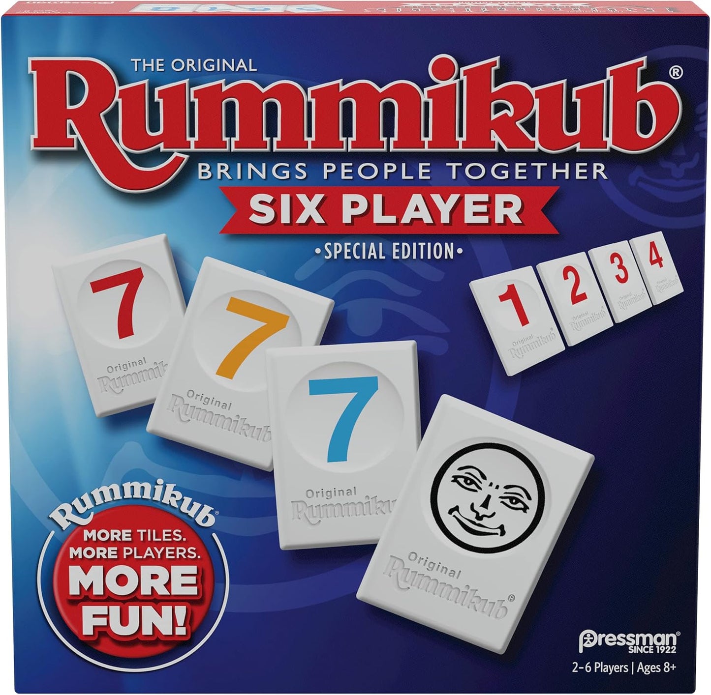 HotRummikub Six Player Edition - The Classic Rummy Tile Game - More Tiles and More Players for More Fun! by Pressman , Blue