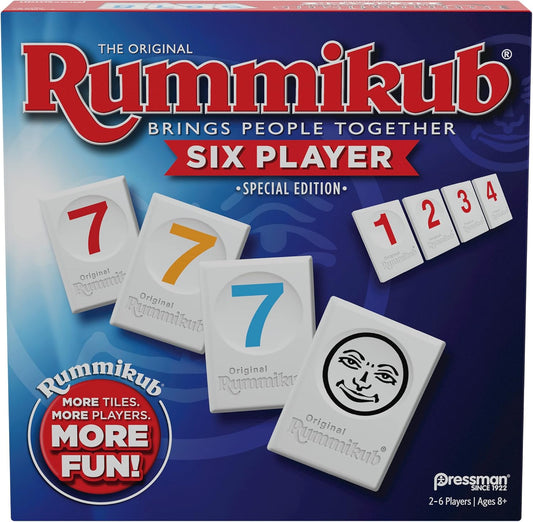 HotRummikub Six Player Edition - The Classic Rummy Tile Game - More Tiles and More Players for More Fun! by Pressman , Blue