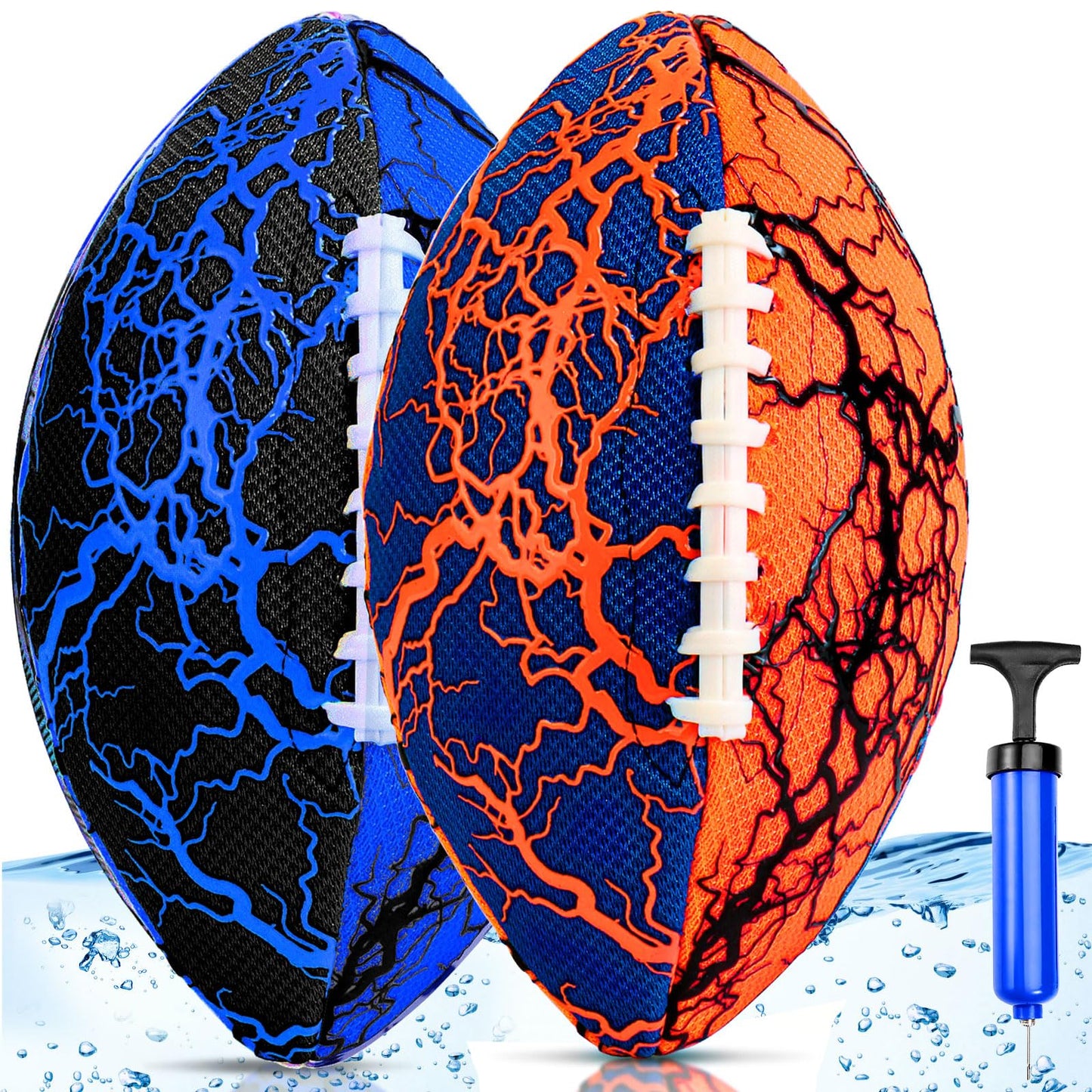 Hot Jasonwell Pool Beach Water Football - 2Pack Strong Grip Waterproof Football for All-Weather Play Pool Toys Beach Games Outdoor Sports Toy Christmas Birthday Gifts for Kids Boys Teens Adults