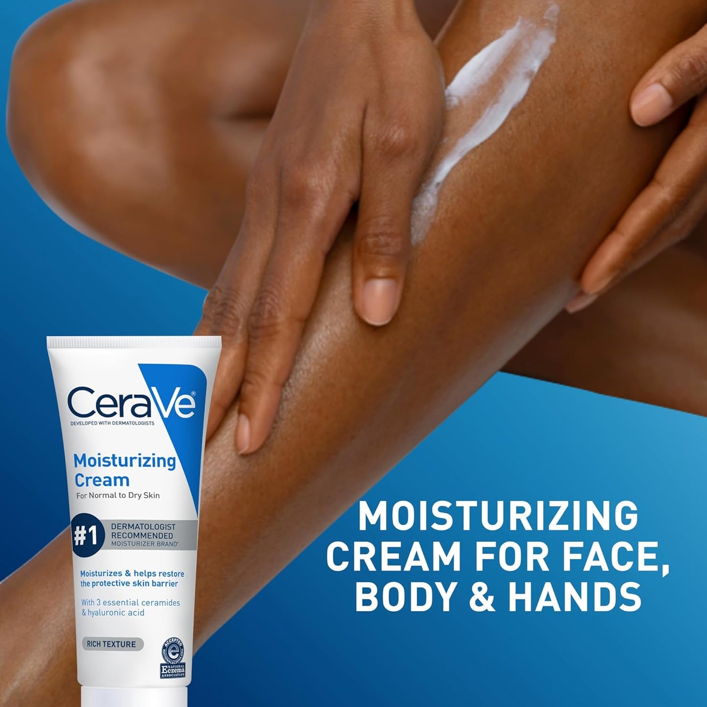 HotCeraVe Moisturizing Cream, Face Body Moisturizer, Normal to Dry Skin, 8 Fl Oz