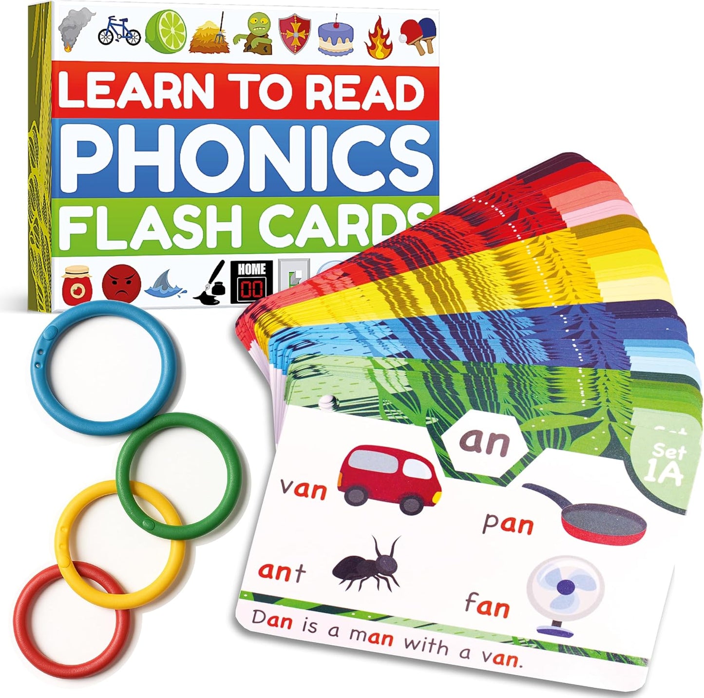 HotTHE BAMBINO TREE Phonics Flash Cards - Learn to Read in 20 Phonic Stages - Education for Kids Ages 4-8 Kindergarten 1st 2nd Grade