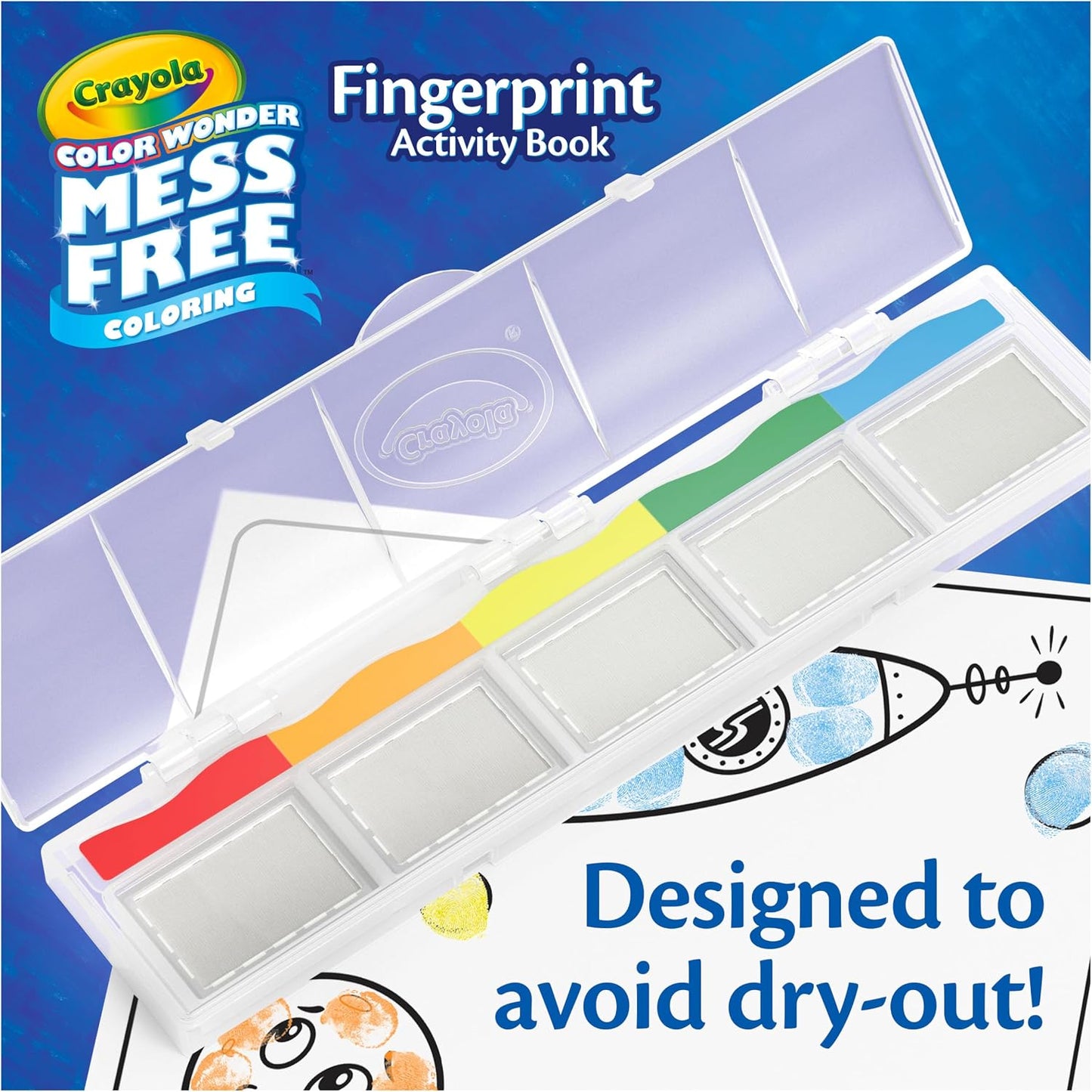 HotCrayola Color Wonder Mess Free Fingerprint Activity Book, Finger Painting Alternative, Arts & Crafts Gift for Kids Ages 3+