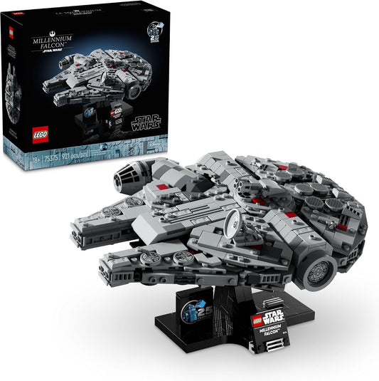 HotLEGO Star Wars Millennium Falcon 25th Anniversary Collectible - DIY Building Set for Adults, Men & Women, Ages 18+ - A New Hope Model with Display Stand - Star Wars Gift - 75375