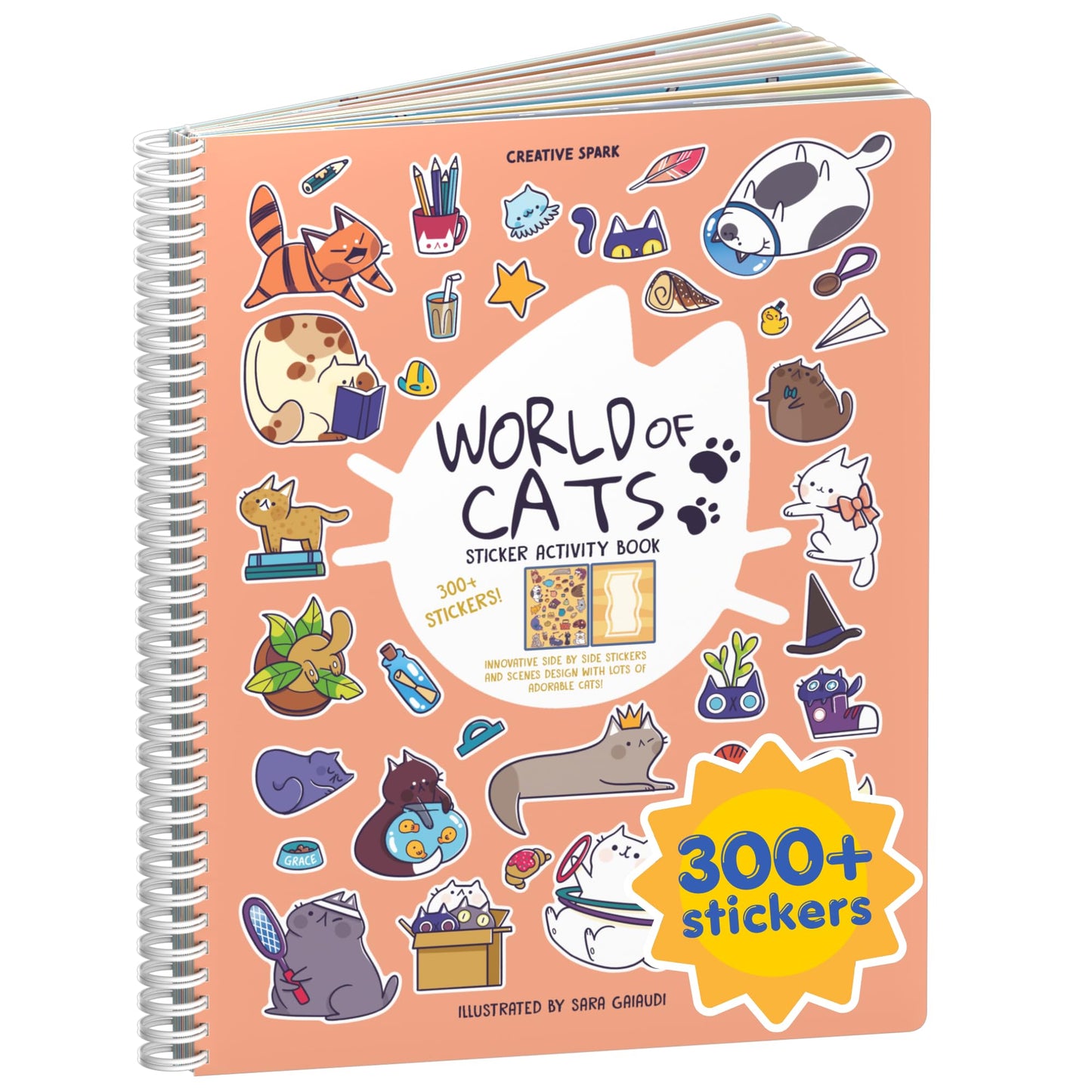 HotAnimals Habitat 500+ Kids Sticker Book by Cupkin Toddler Airplane Travel Activity Coloring and Sticker Book, Road Trip Essentials, 12 Coloring Pages + 12 Scenes for Ages 2–8 Years