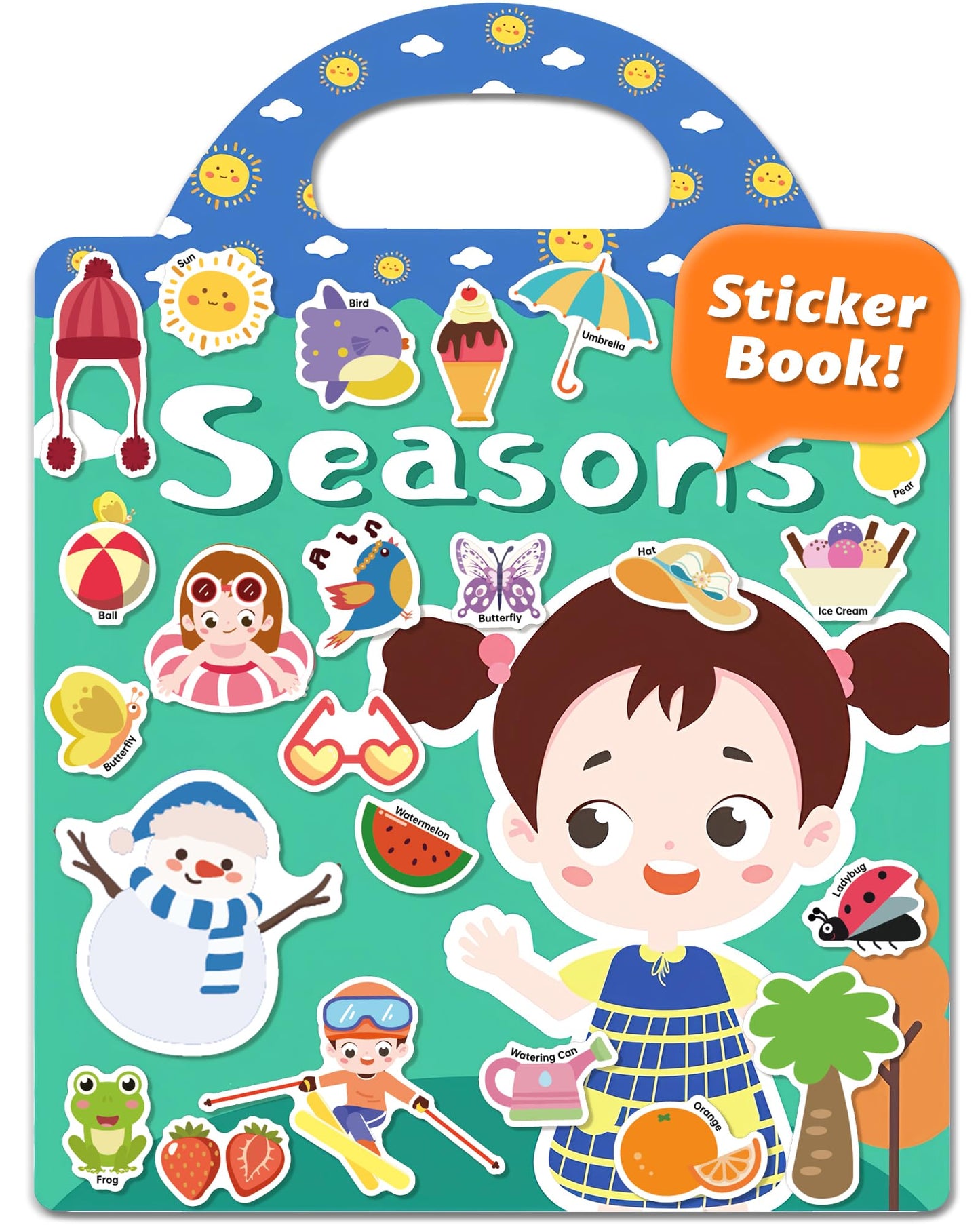 HotWalenced Reusable Sticker Book for Toddlers, Travel Stickers for Kids, Toddler Craft Activities Toys, Birthday Gifts for Boys & Girls