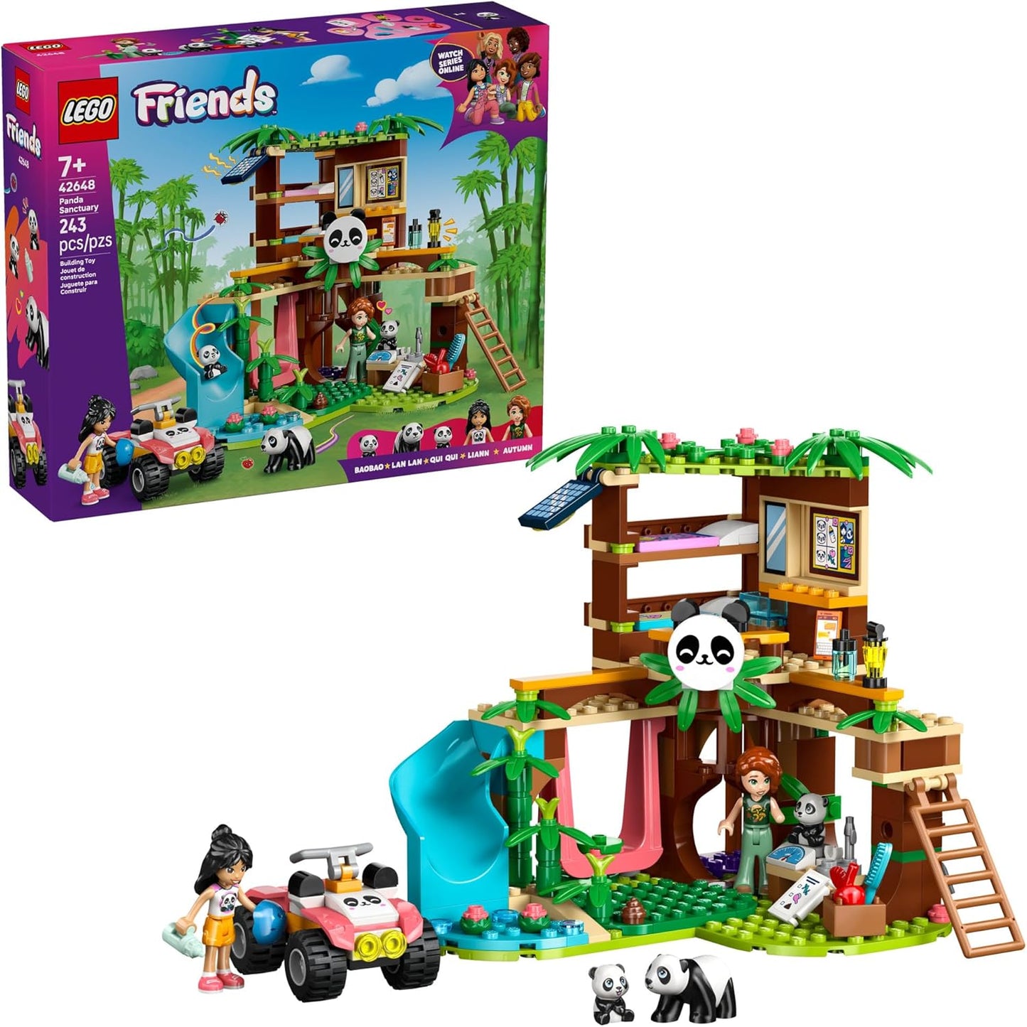 Hot LEGO Friends Panda Sanctuary Animal Care Building Toy - Playset for Girls & Boys, Ages 7+ - Gift Idea for Birthdays - W/ 2 Minifigures & Panda Toys - 42648