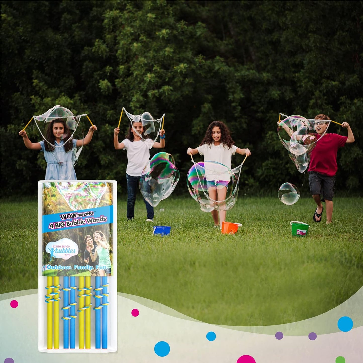 Hot 4 Big Bubble Wands: Making Giant Bubbles. Great Birthday Activity and Party Favor. Giant Bubble Solution Not Included.