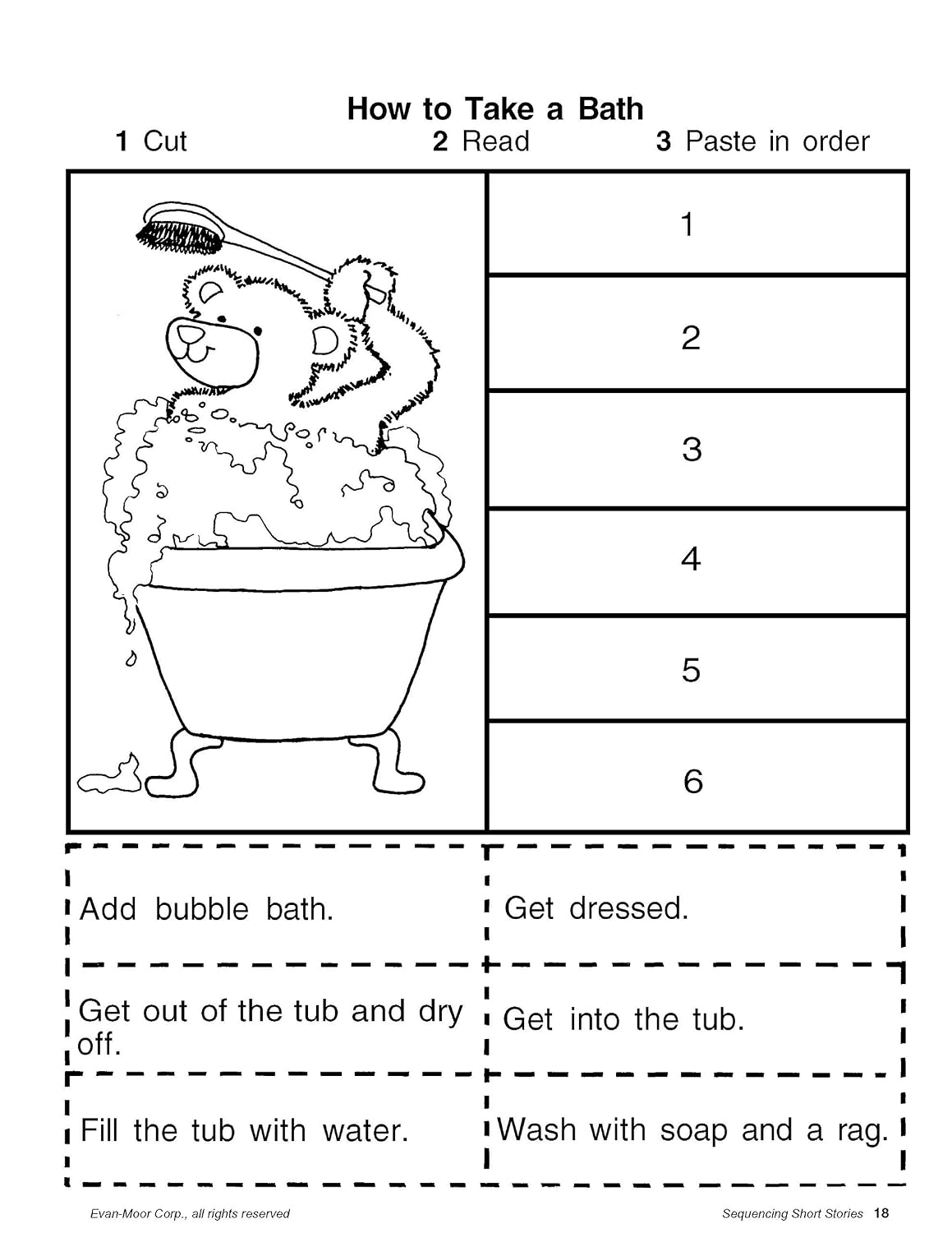 Hot Evan-Moor Short Story Sequencing, Grades 1-2 - Teacher Reproducibles Print