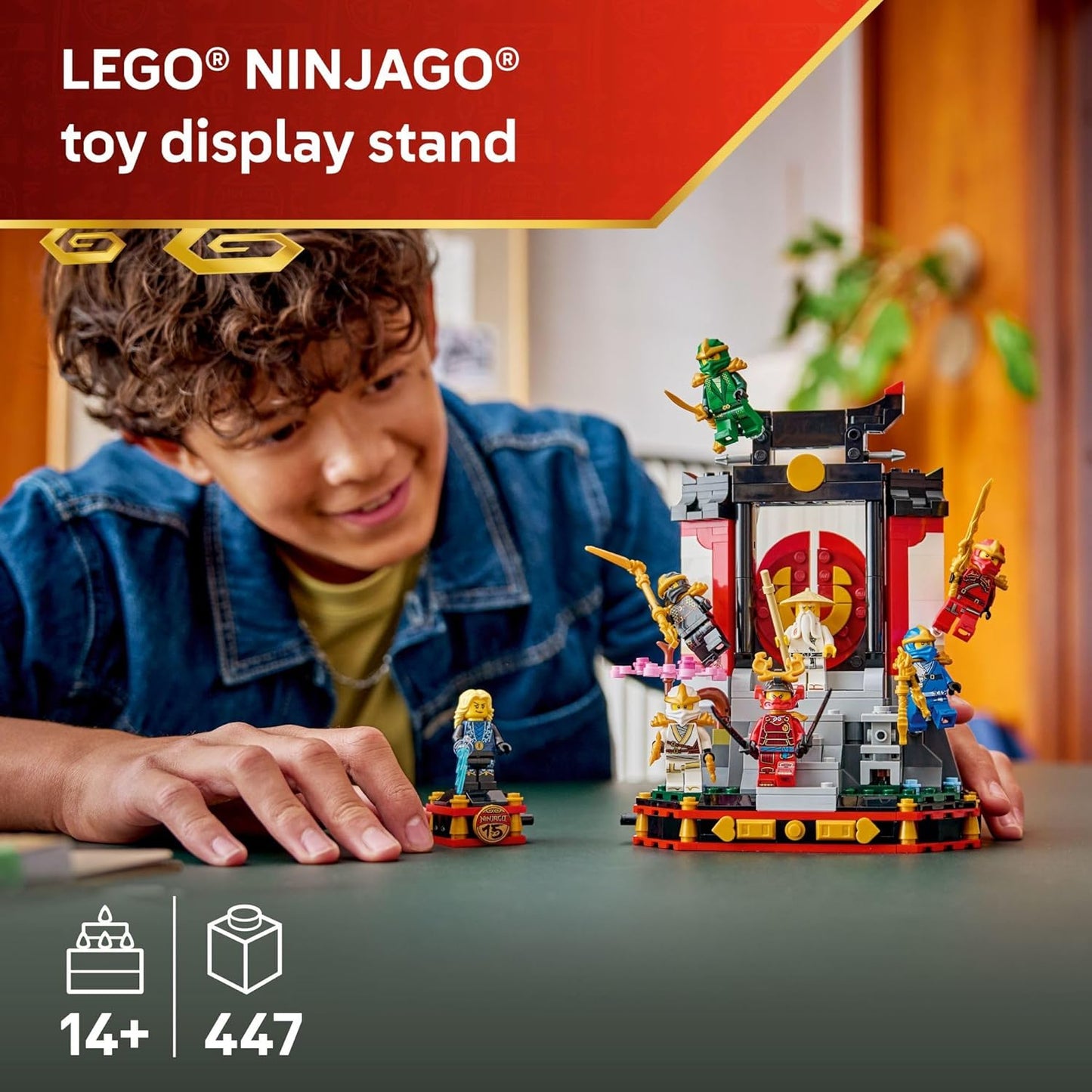 Hot LEGO NINJAGO Ninja Character Display 15th Anniversary Building Toy for Kids, Ages 14+ - Ninja Playset W/Elemental Master of Lightning + 7 Minifigures - Gift Idea for Teen Boys & Girls - 71866