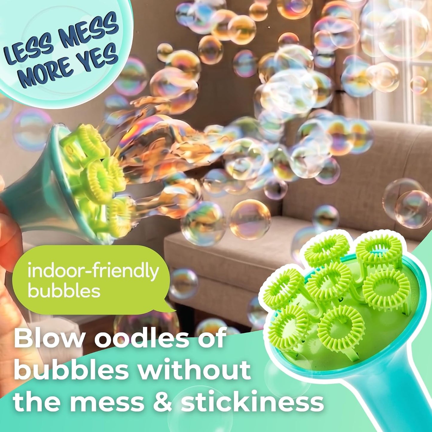 Hot Innobaby Spike Bubble Blower w/Mess Free Botanical Bubbles & Tray - Aqua