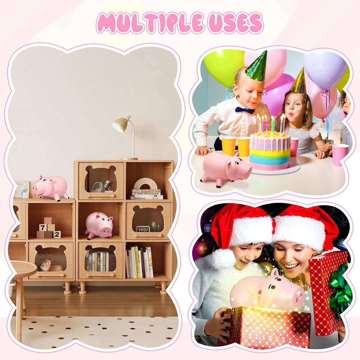 Hot Hamm Piggy Bank Cute Pink Pig Money Box Plastic Saving Coin Box with Color Package Money Bank Great Gift Toy for Kid Children Girls Boys