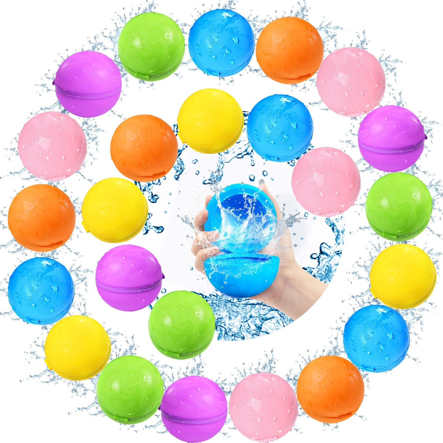 Hot12Pcs Reusable Water Balloons, Pool Beach water Toys for Boys and Girls, Outdoor Summer Toys for Kids Ages 3-12